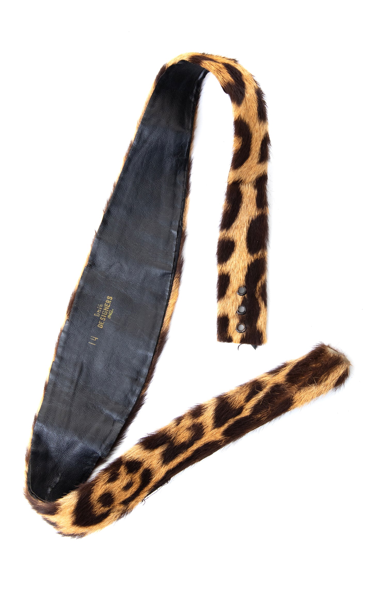 1950s Leopard Print Horse Hair Cinch Belt | medium