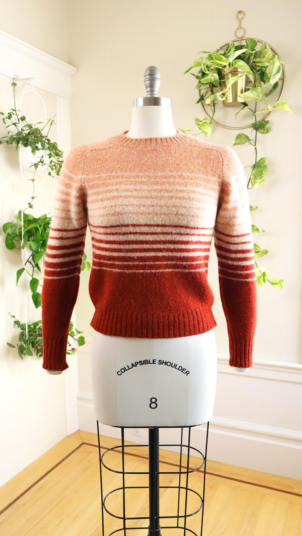 NEW ⭐️ 1970s Striped Knit Wool Sweater | x-small/small