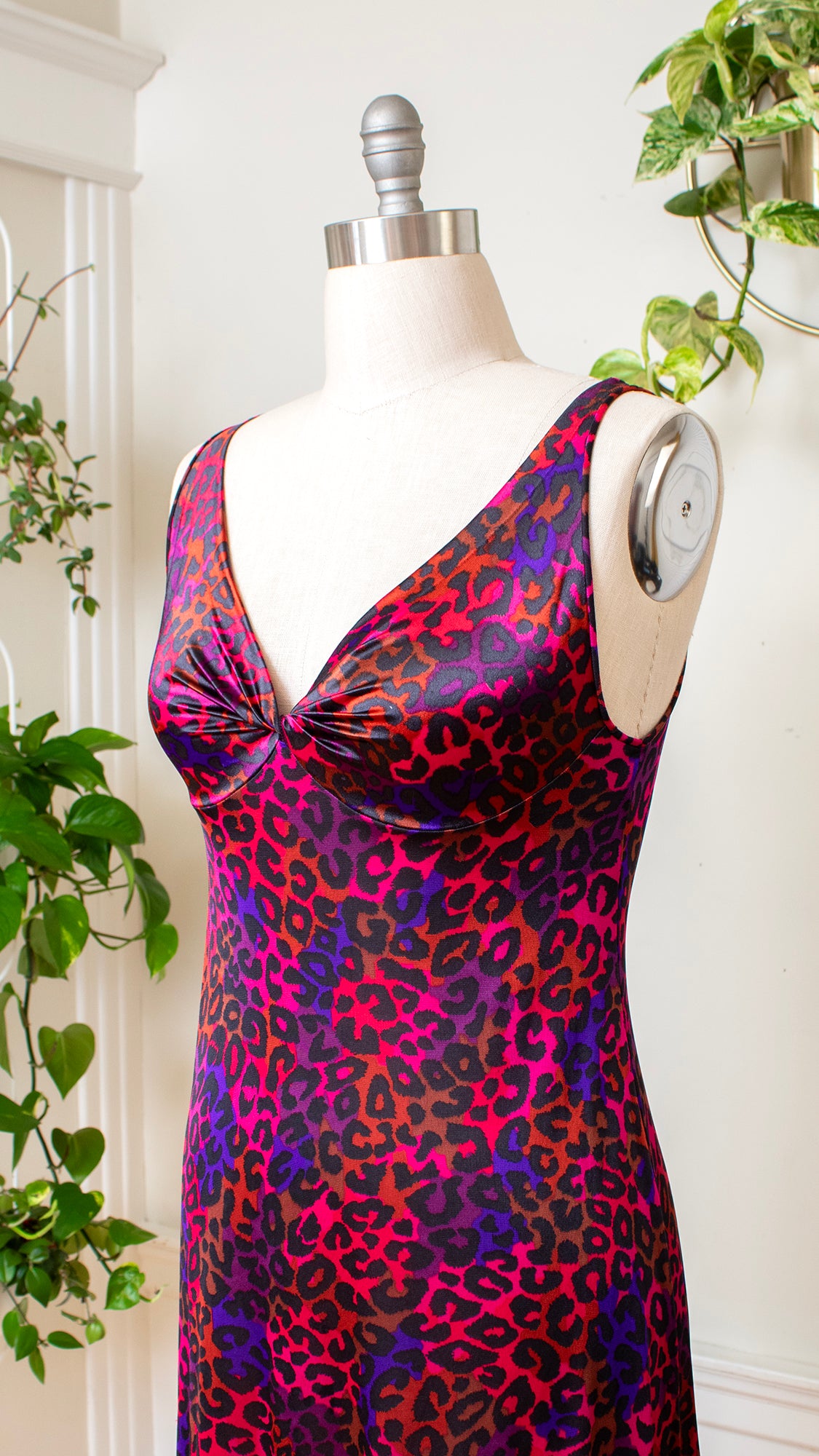 1970s Leopard Print Slip Dress | medium/large