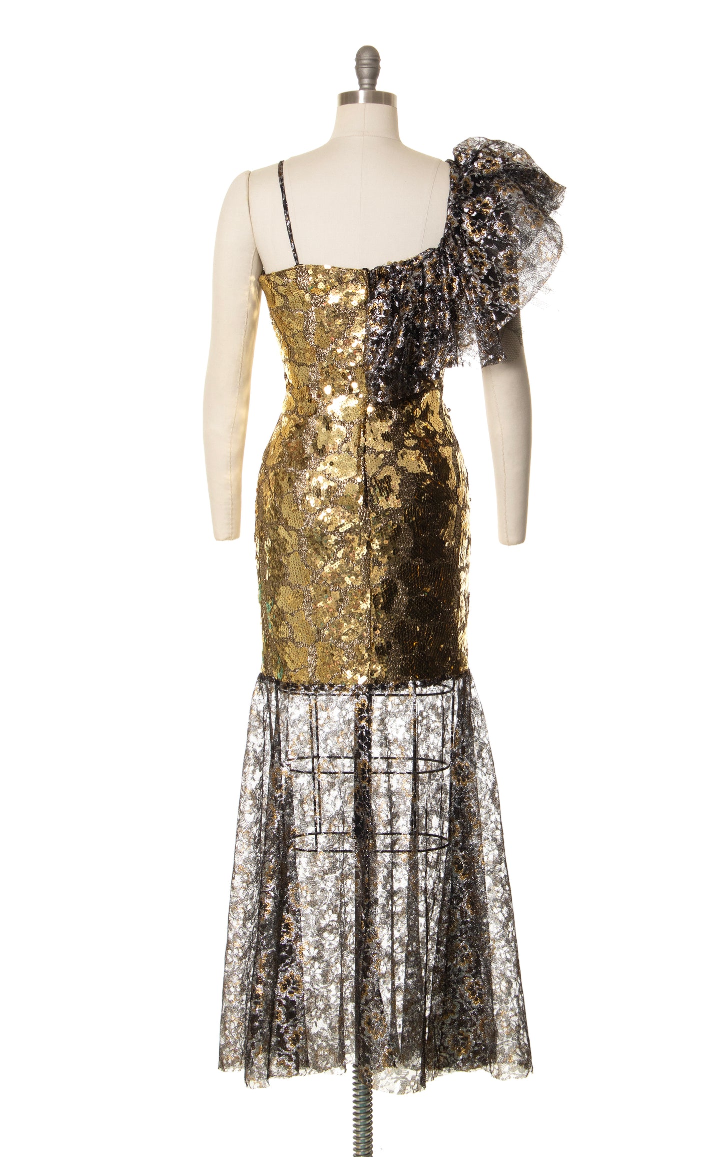 1980s Gold Sequin Mermaid Dress | small/medium