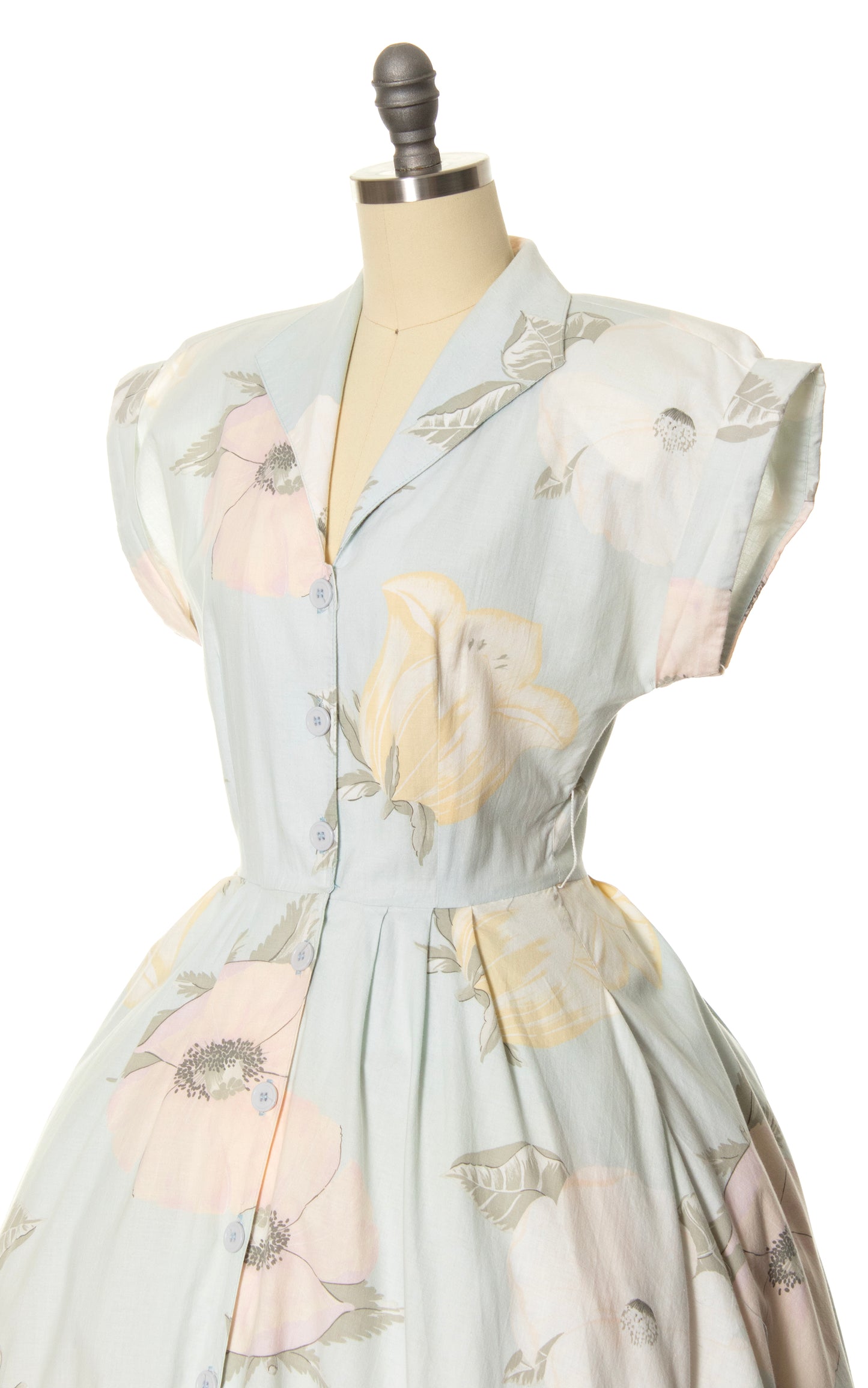 1980s CAROL ANDERSON Pastel Floral Shirtwaist Dress | small