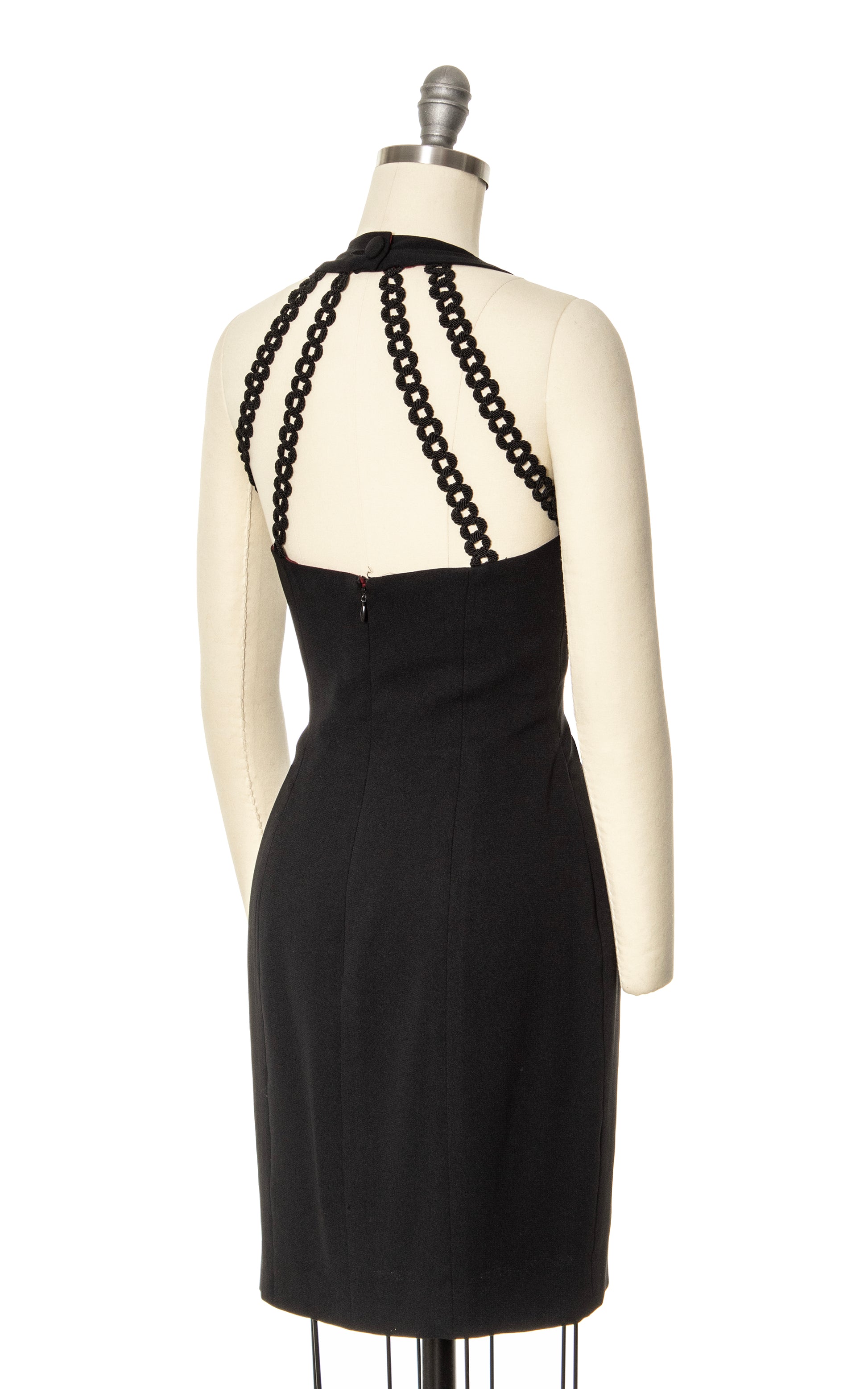 1990s NICOLE MILLER Strappy Back Wiggle Dress | small Birthday Life Vintage 1990s NICOLE MILLER Strappy Back Wiggle Dress | small Birthday Life Vintage