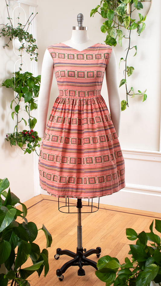 1950s Atomic Striped Pink Sundress | small