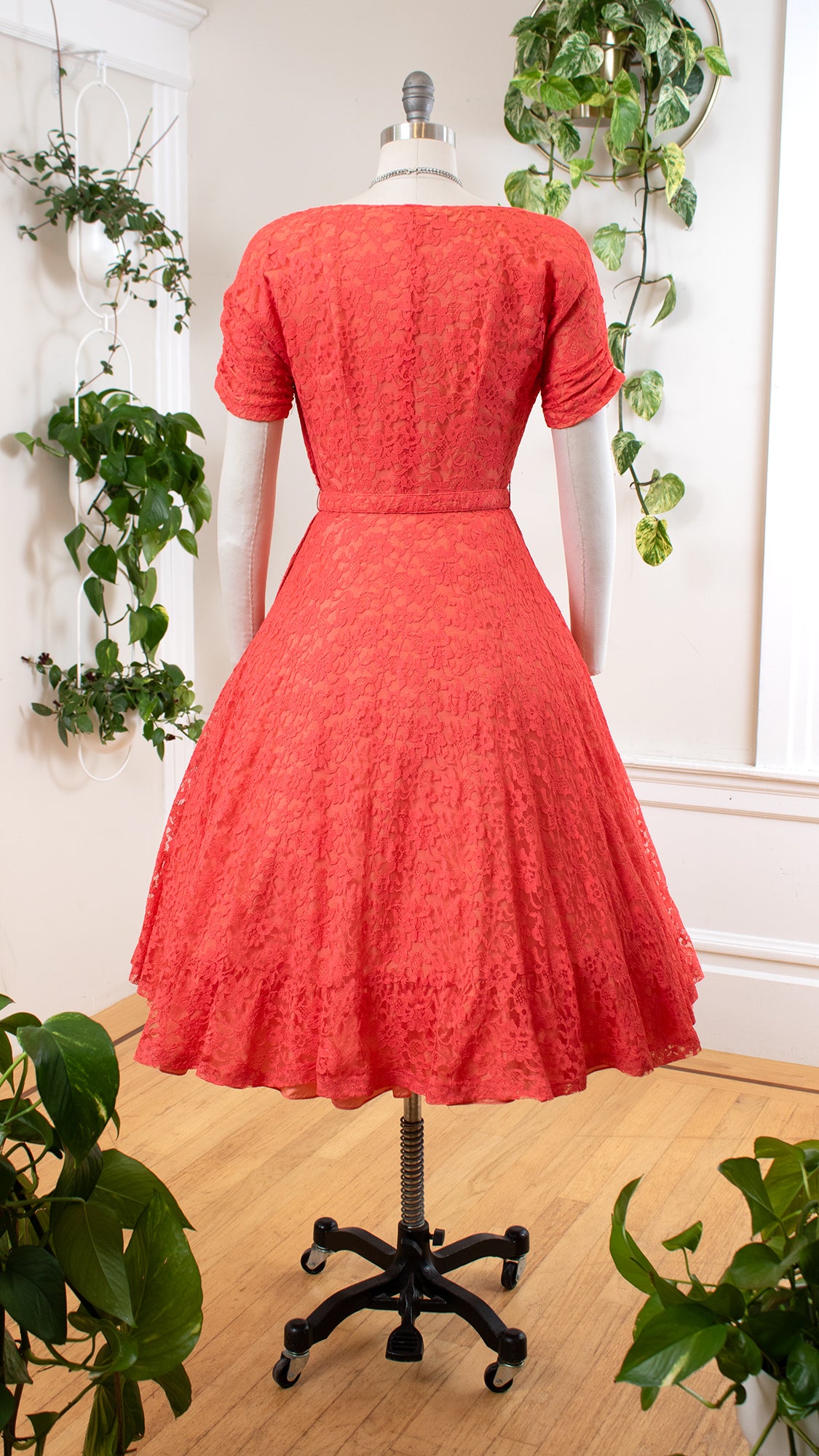 1950s Red Lace Party Dress | small Birthday Life Vintage 1950s Red Lace Party Dress | small Birthday Life Vintage