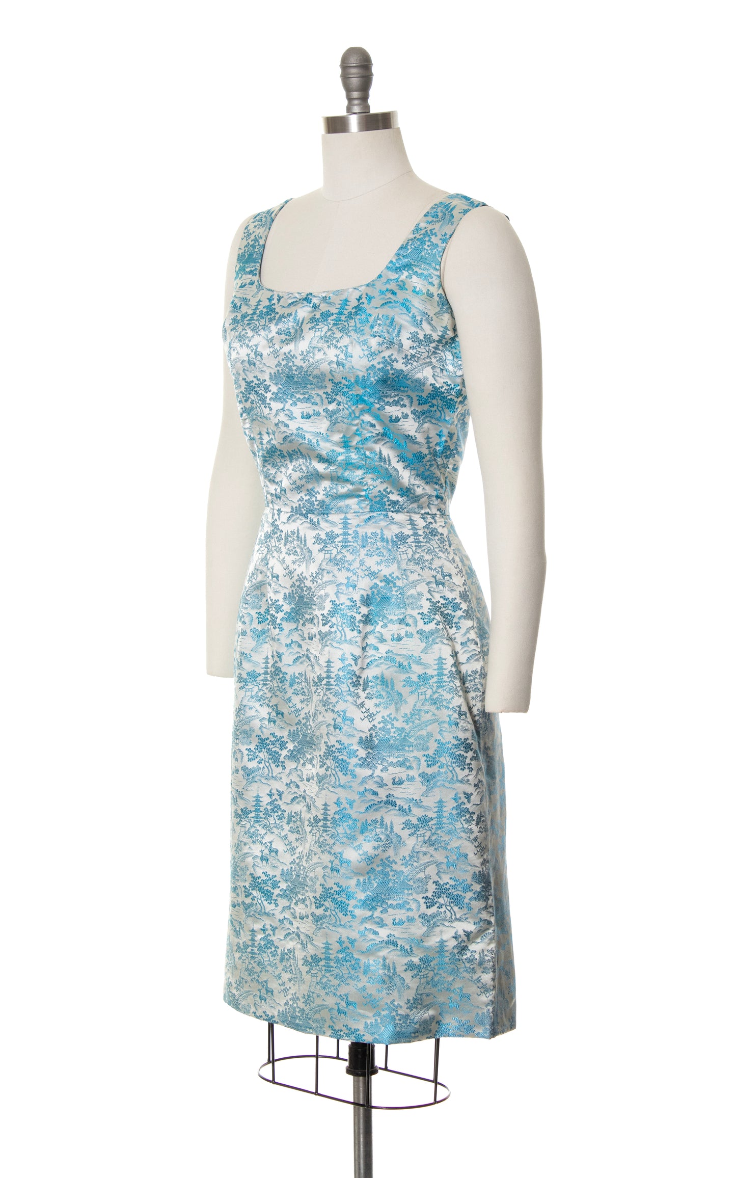 1960s Asian Silk Cocktail Dress Set | small