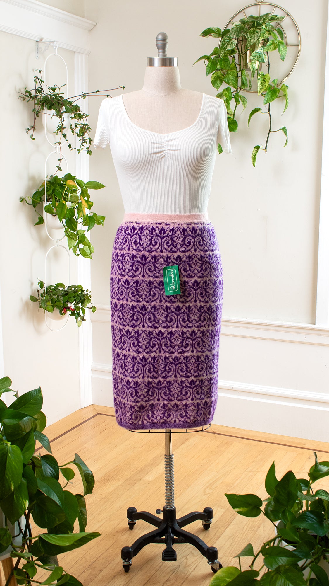 1980s DEADSTOCK BENETTON Purple Mohair Skirt | small/medium/large