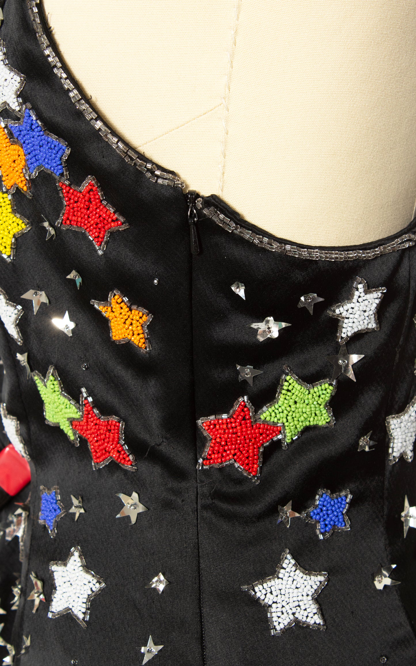 1980s Stars Novelty Beaded Sequin Party Dress | small