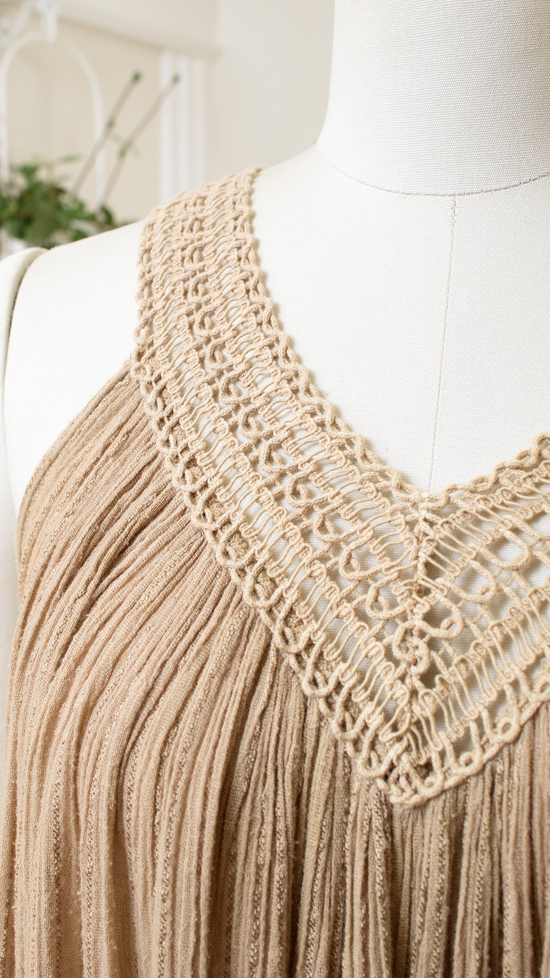 NEW ⭐️ 1970s 1980s Gauze Crochet Dress & Jacket Set | x-small/small/medium/large