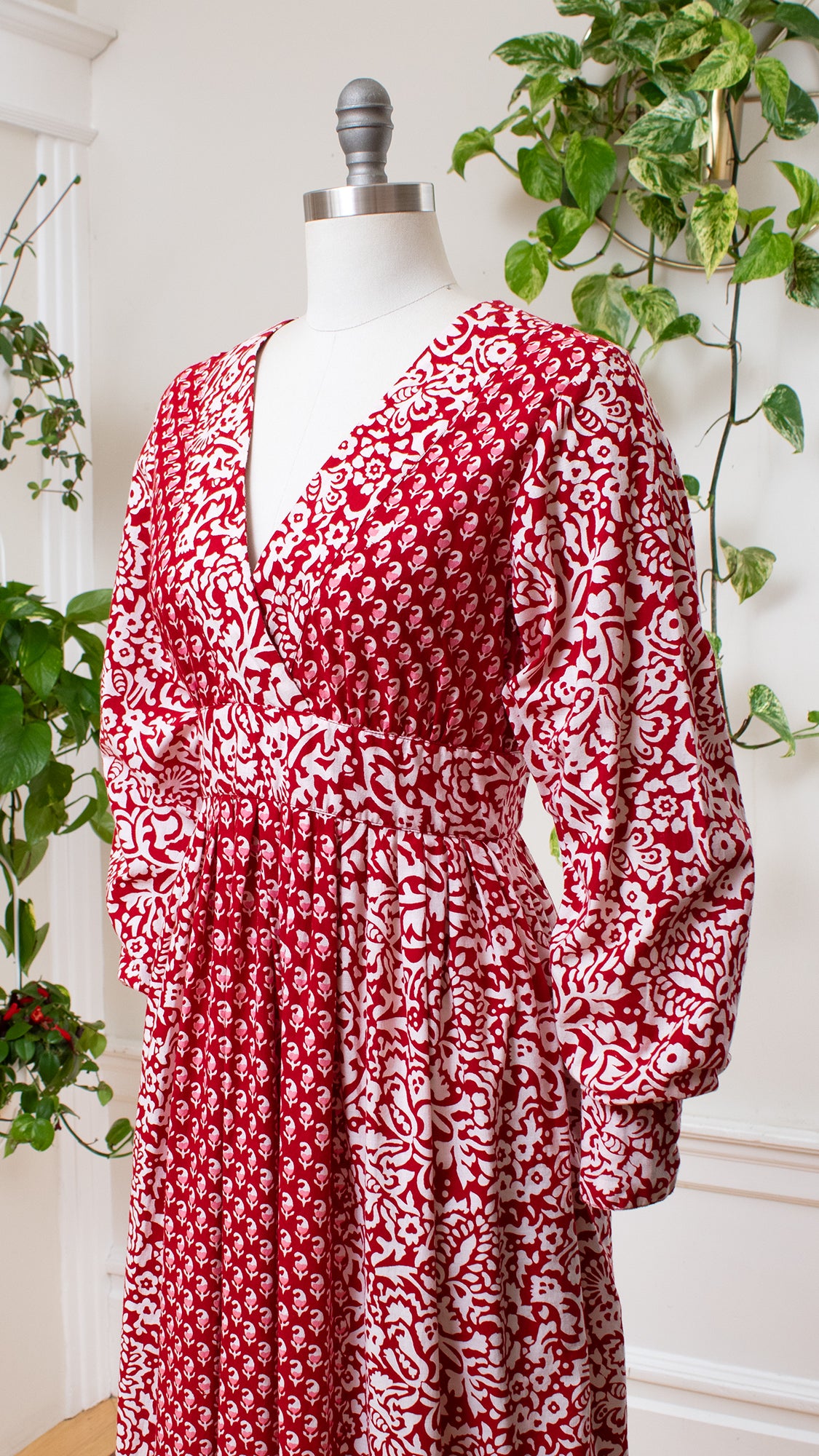 1970s ADINI Floral Cotton Maxi Dress | medium