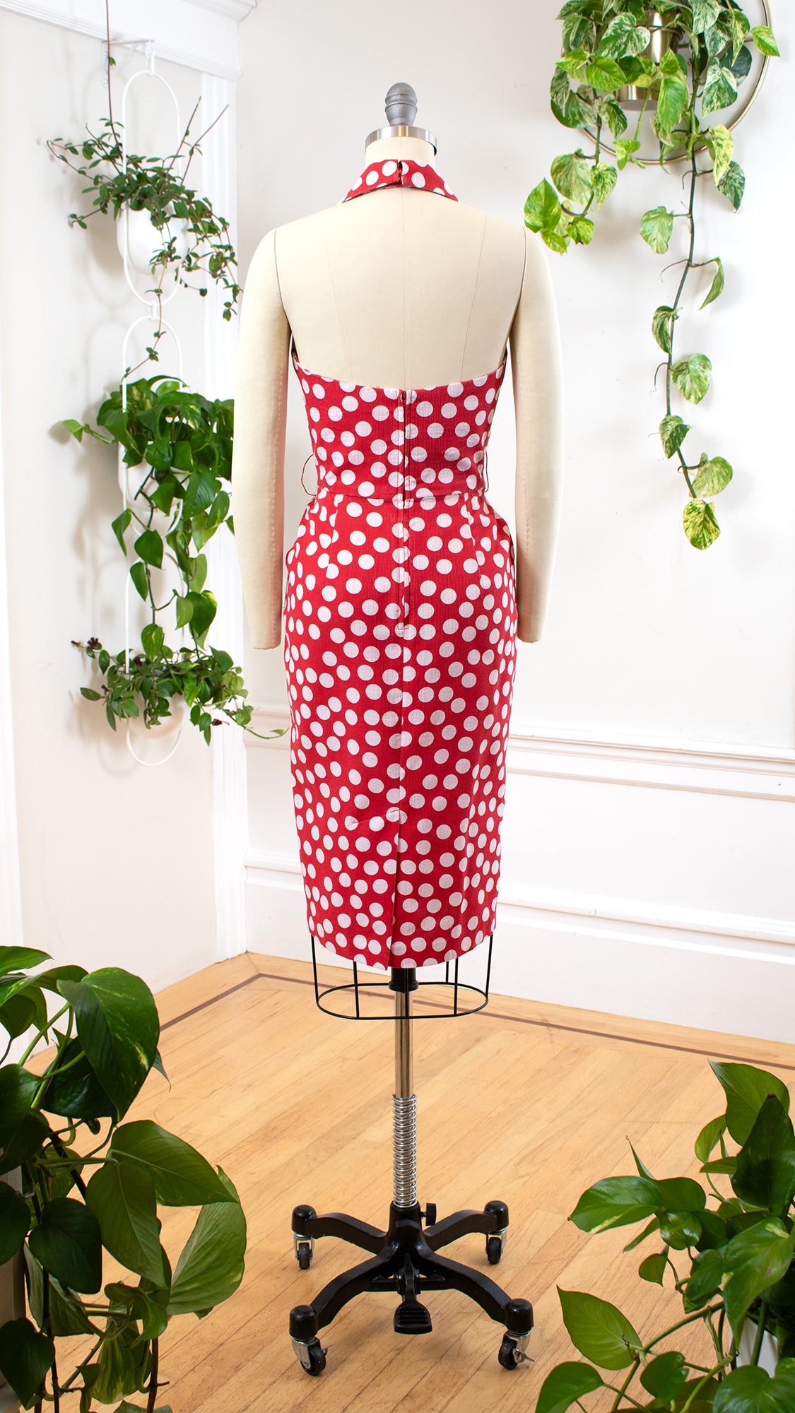 1980s does 1950s Polka Dot Halter Dress | x-small/small Birthday Life Vintage 1980s does 1950s Polka Dot Halter Dress | x-small/small Birthday Life Vintage