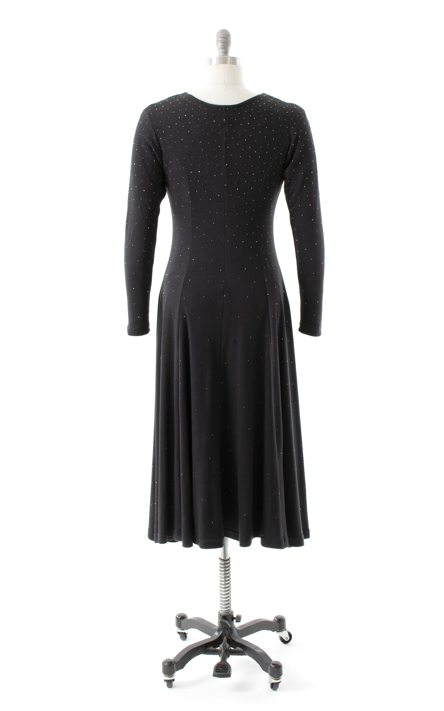 NEW ARRIVAL || 1980s Beaded Black Jersey Dress | medium/large