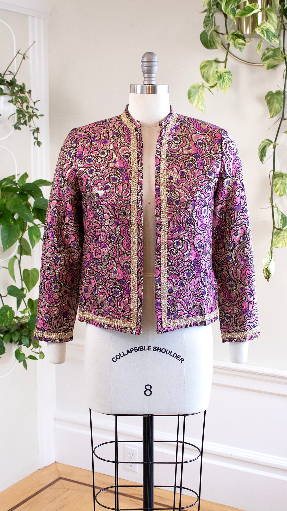 NEW ⭐️ 1960s Psychedelic Metallic Floral Jacket | small