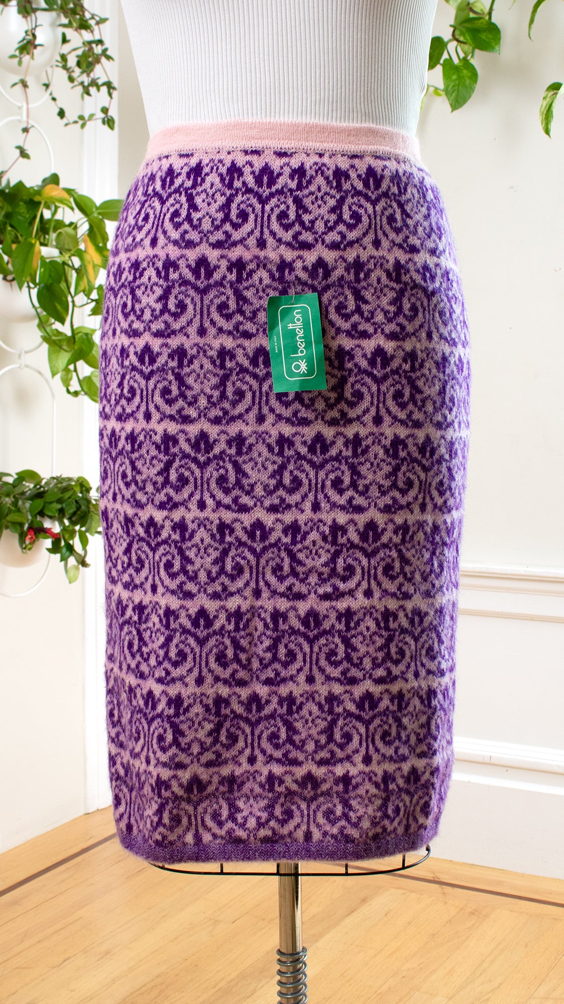 1980s DEADSTOCK BENETTON Purple Mohair Skirt | small/medium/large