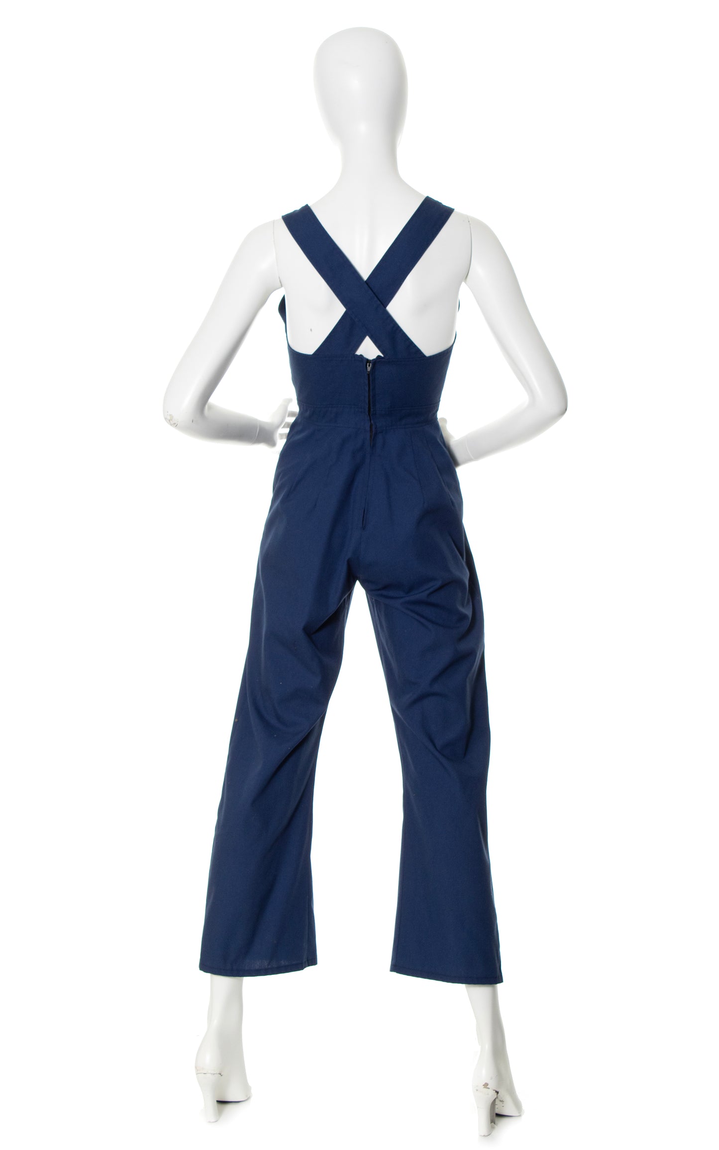 NEW ARRIVAL || 1970s Criss-Cross Straps Cotton Jumpsuit | x-small/small