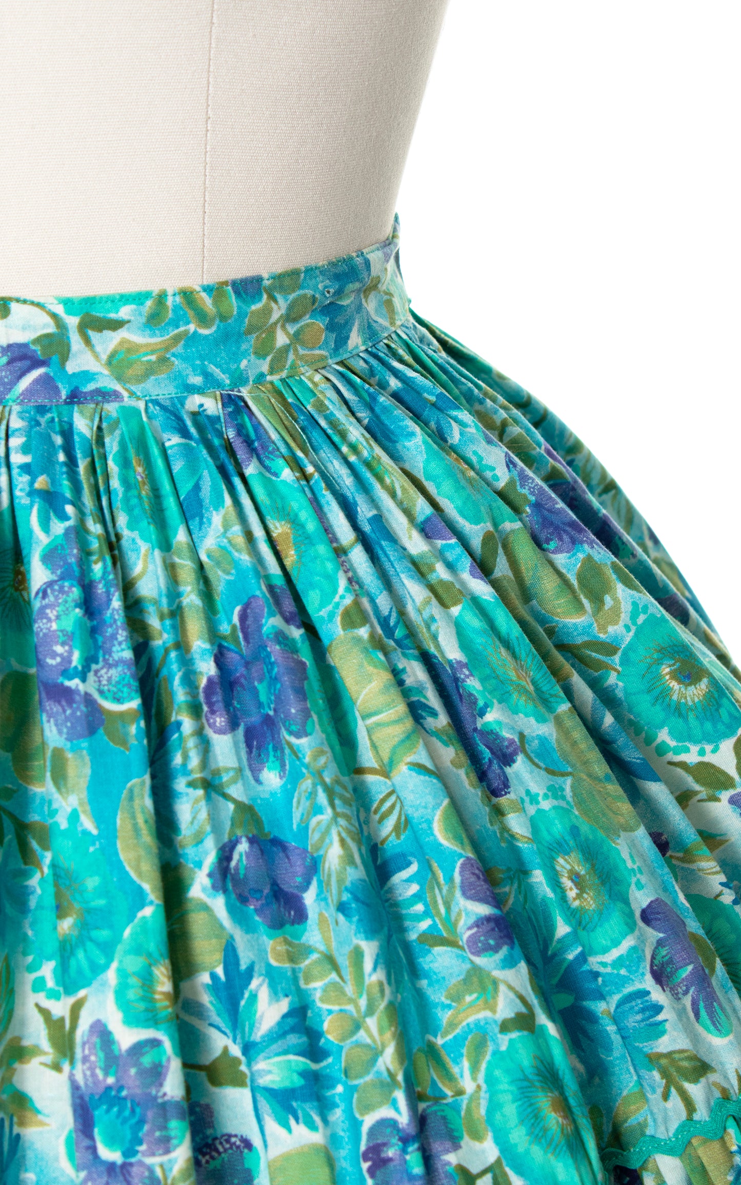 1950s Floral Tiered Circle Skirt | small