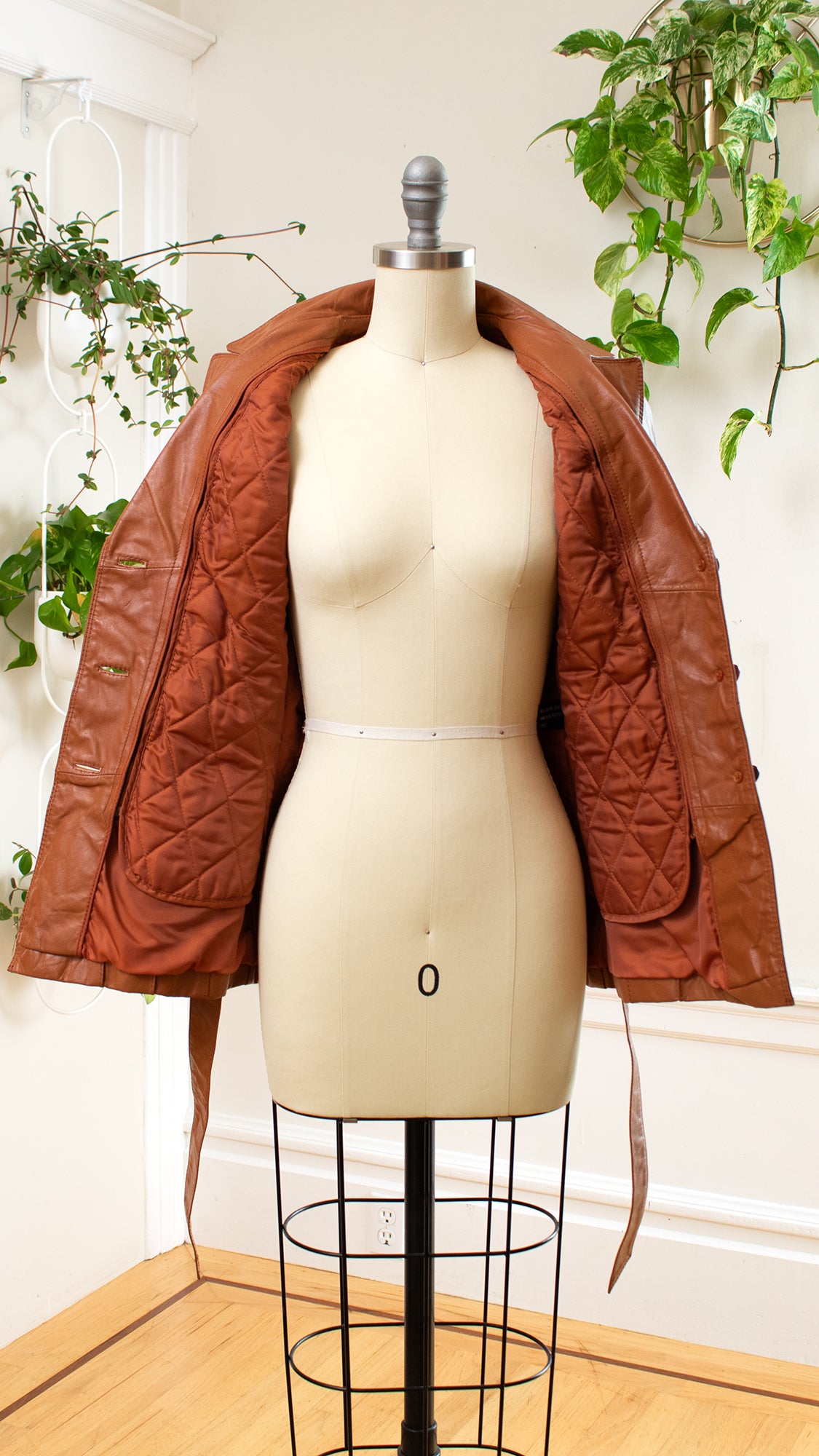Vintage 1970s 70s Wilsons Brown Genuine Leather Belted Short Jacket Coat