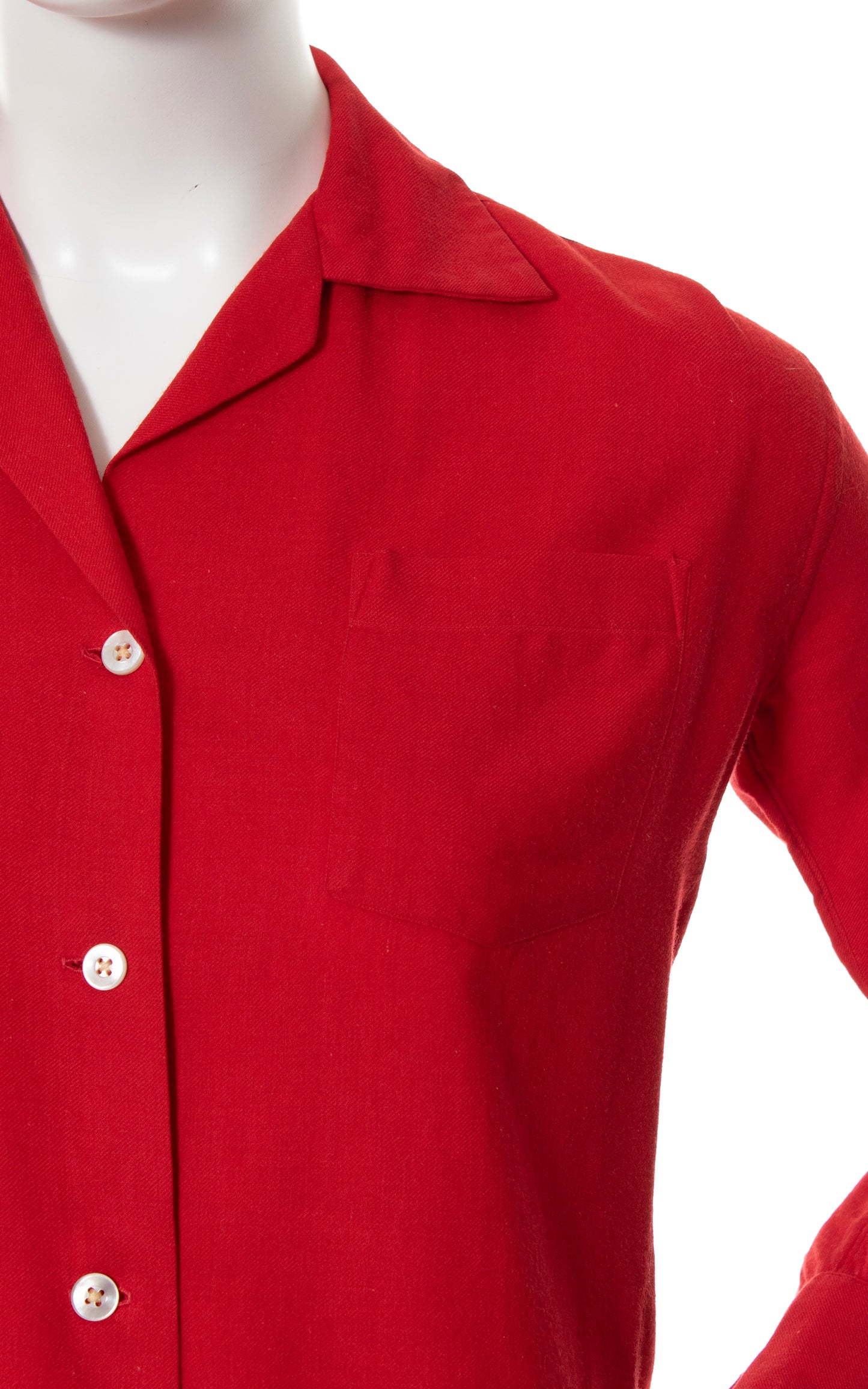 1950s Red Wool Blend Blouse | small/medium