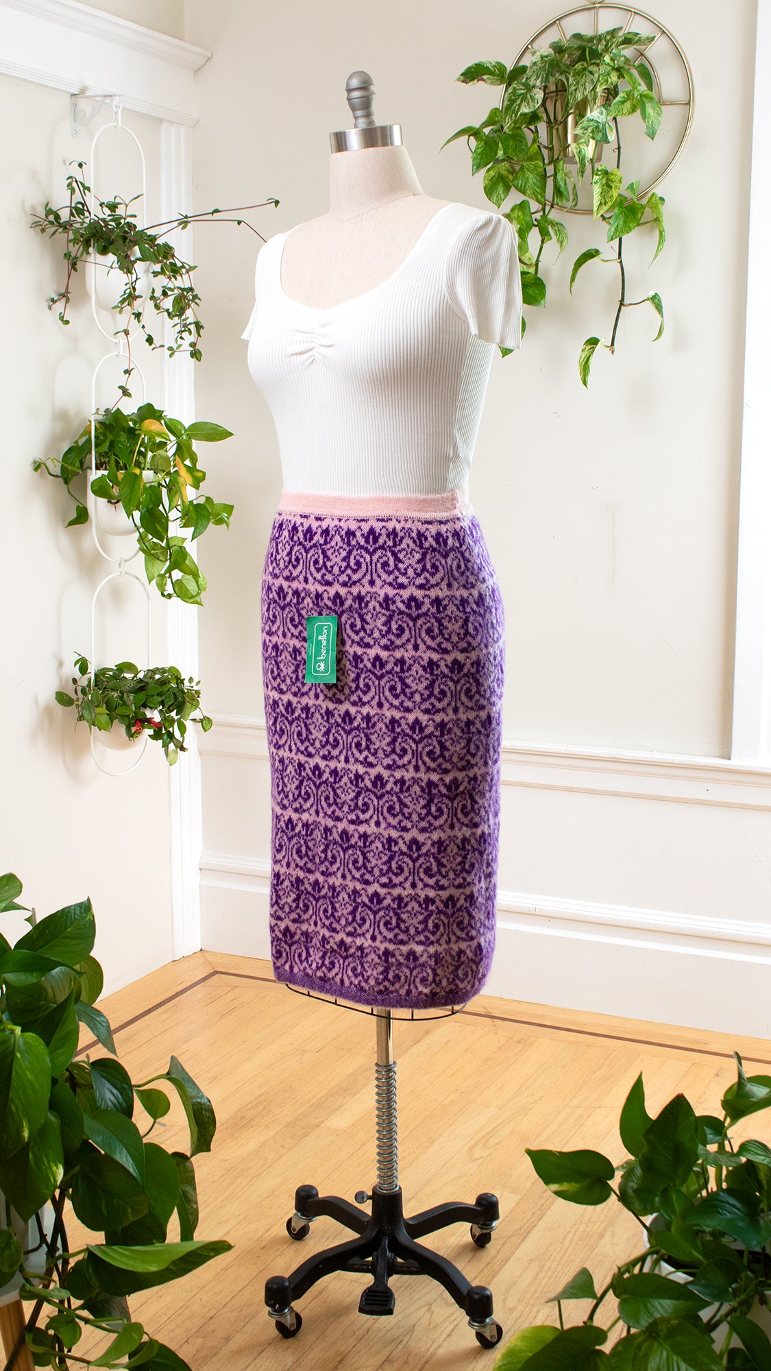 1980s DEADSTOCK BENETTON Purple Mohair Skirt | small/medium/large
