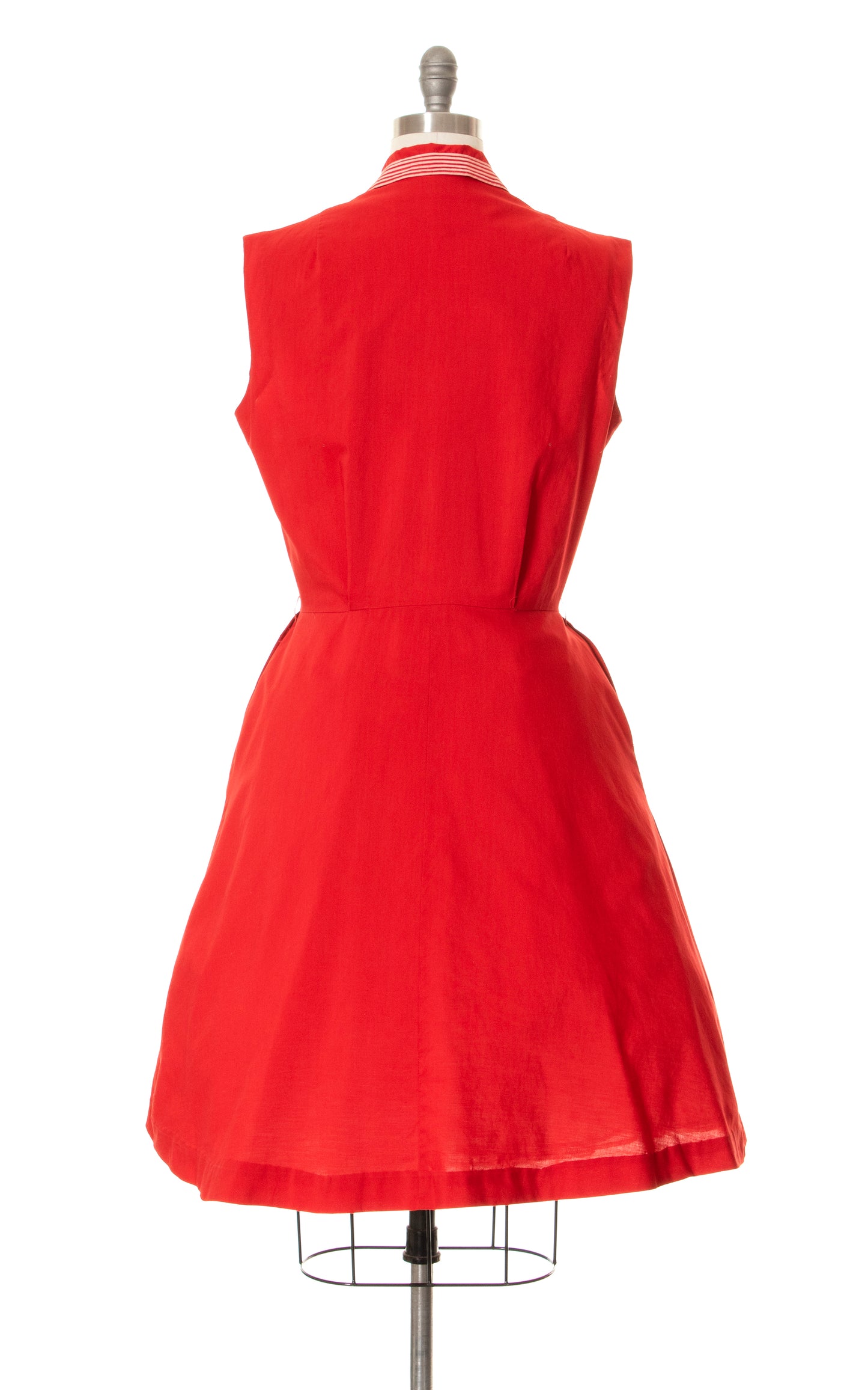 1950s Nautical Red Cotton Shirtwaist Sundress | medium