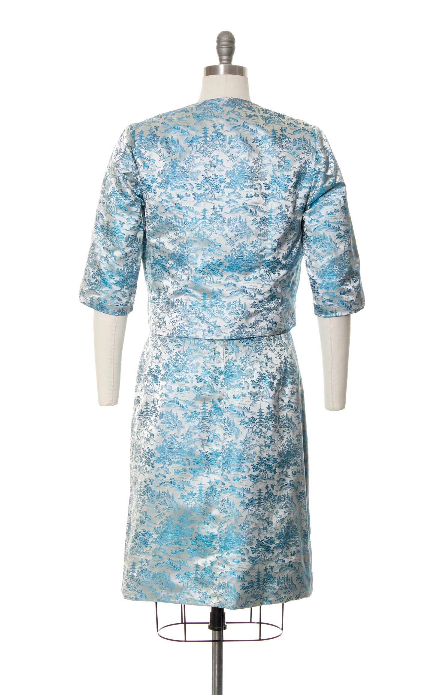 1960s Asian Silk Cocktail Dress Set | small