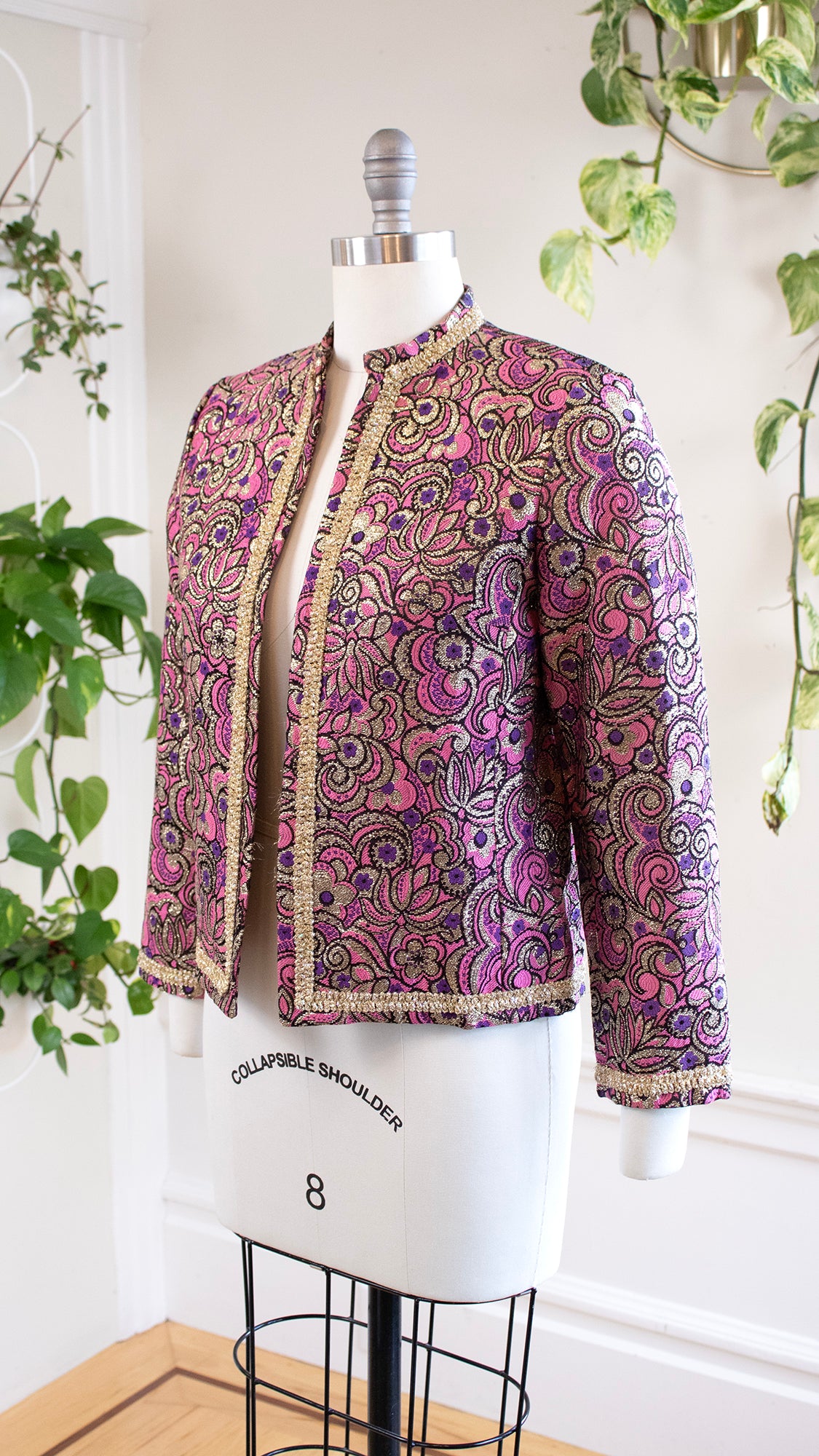 NEW ⭐️ 1960s Psychedelic Metallic Floral Jacket | small