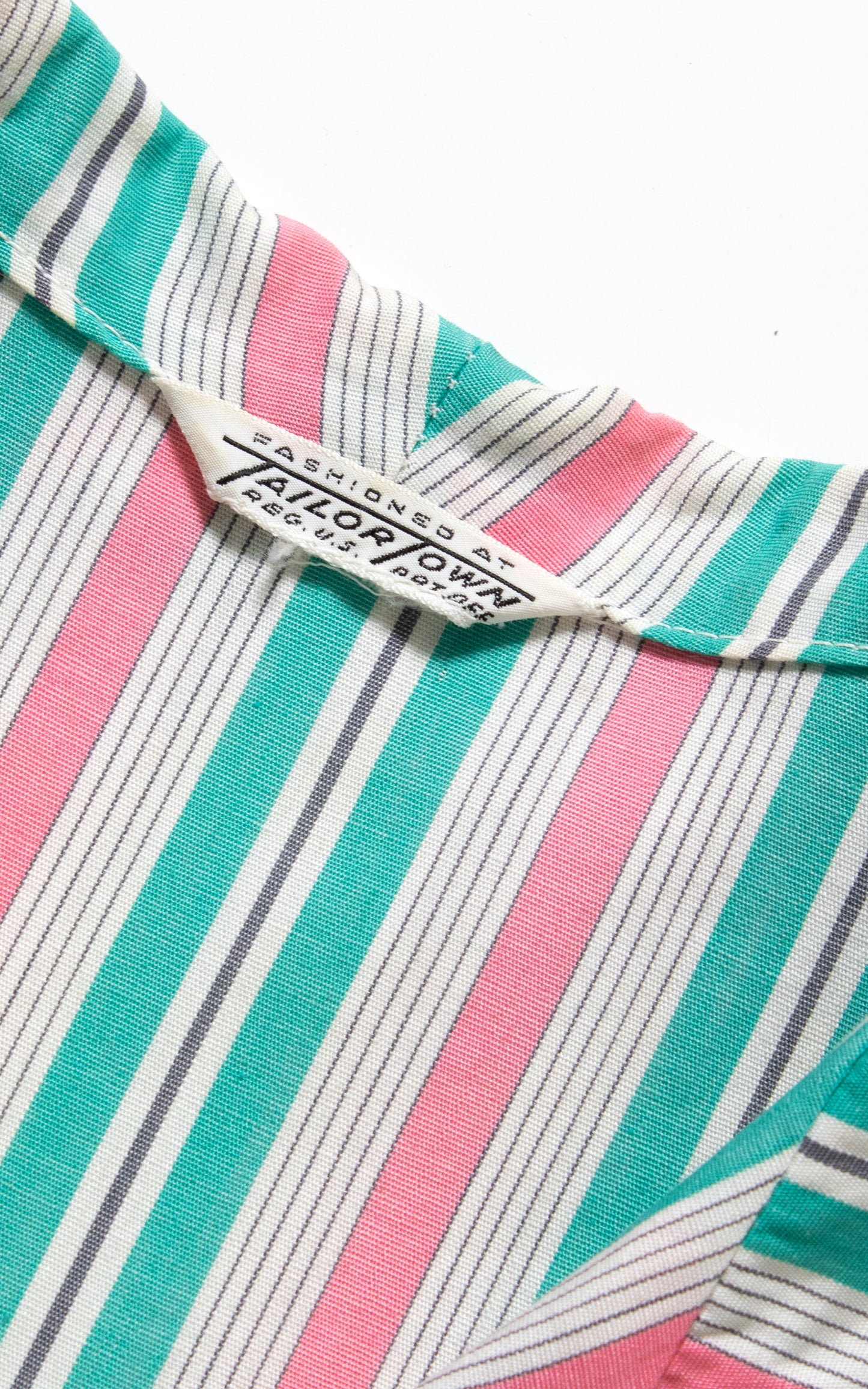 1950s Striped Cotton Shirtwaist Dress | medium