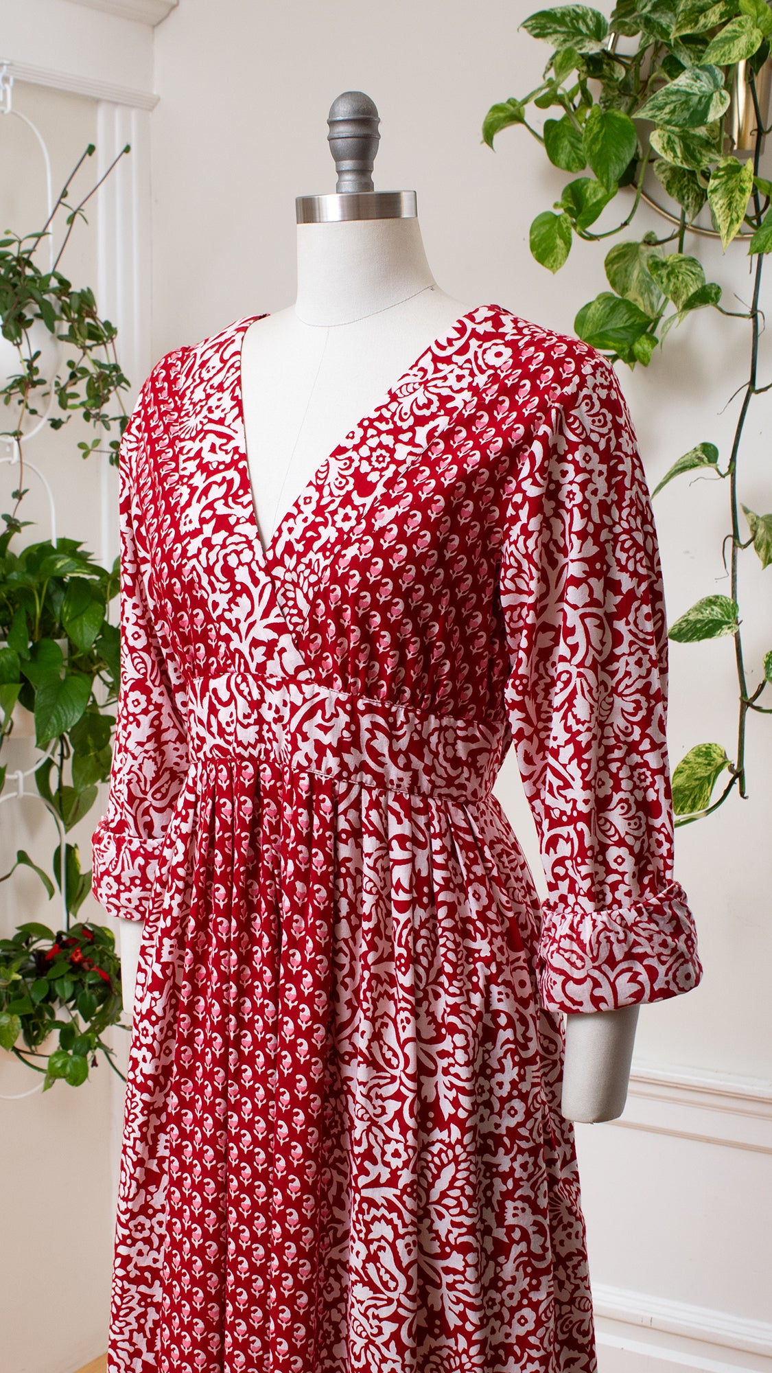 1970s ADINI Floral Cotton Maxi Dress | medium