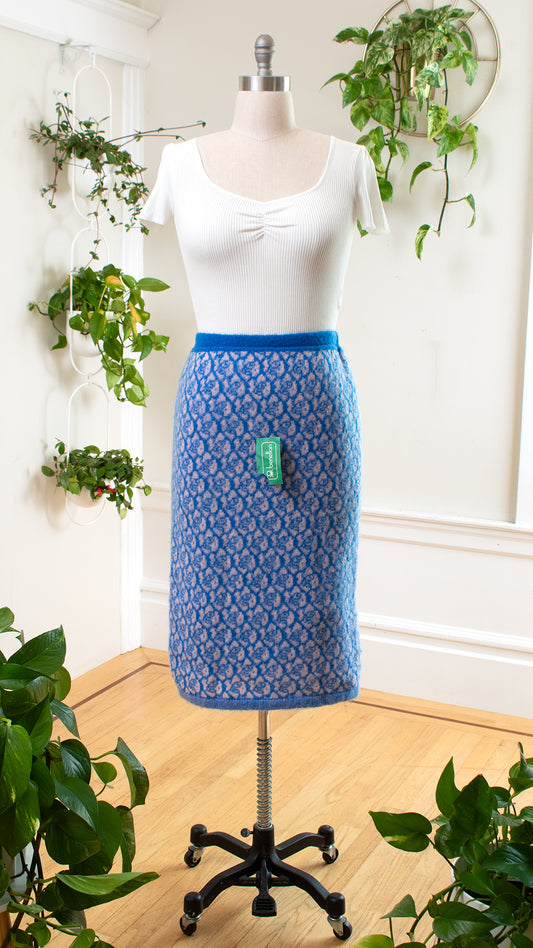 1980s DEADSTOCK BENETTON Blue Mohair Skirt | small/medium/large
