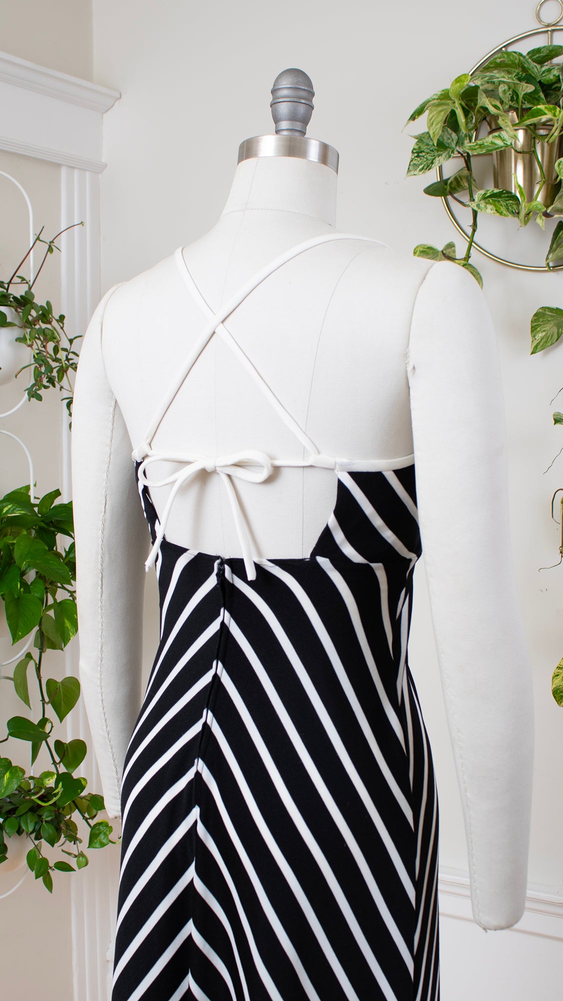 1970s Chevron Striped Maxi Dress | x-small/small