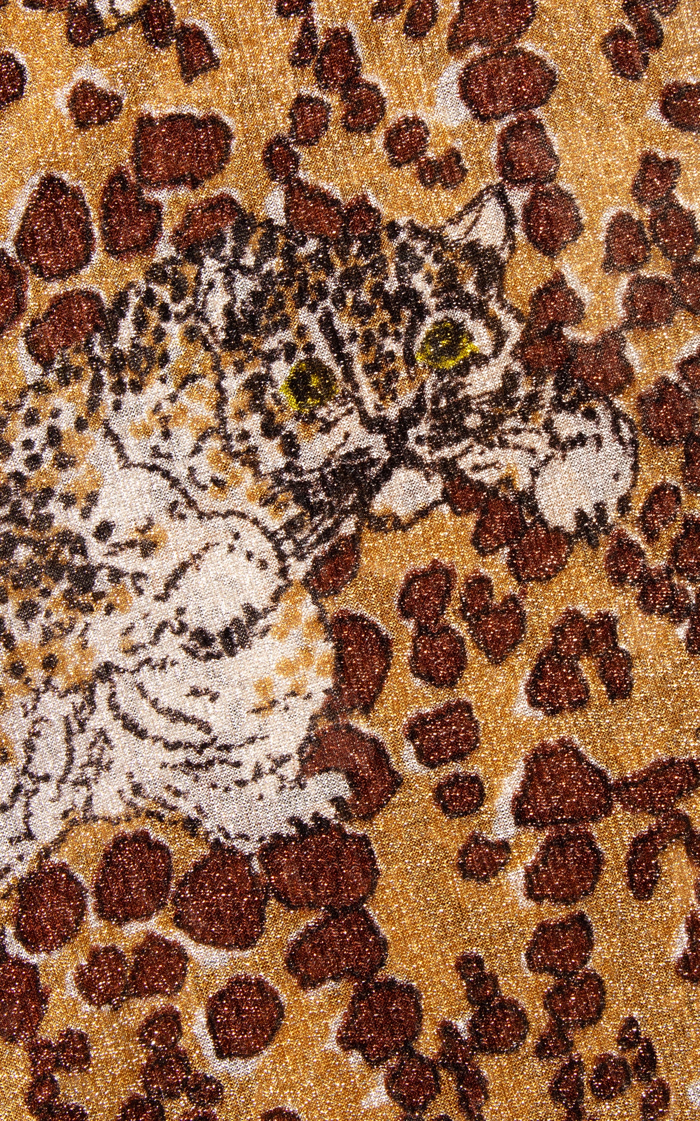 1970s Baby Leopard Novelty Metallic Top | medium/large