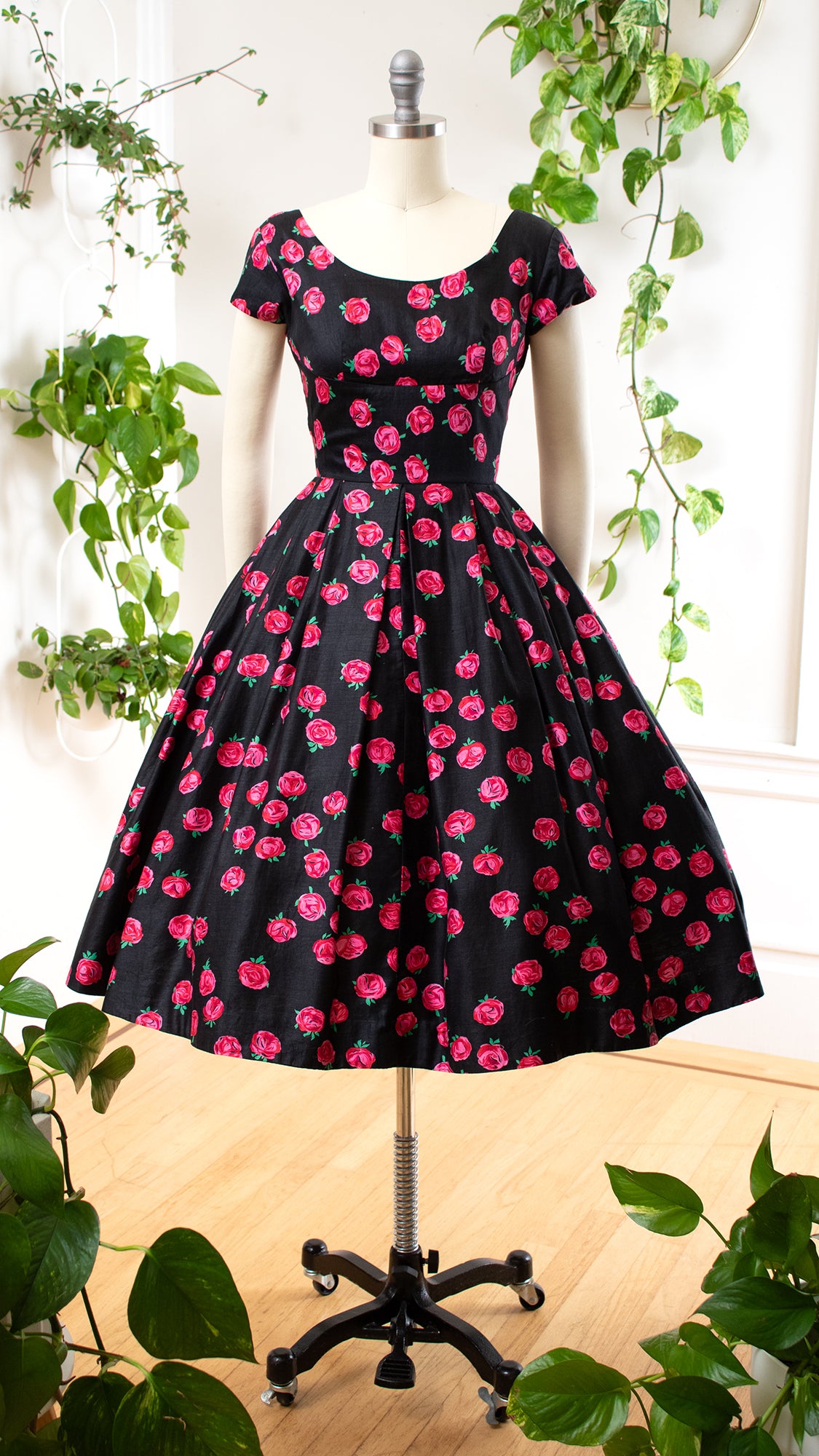 1950s Rose Day Dress | x-small