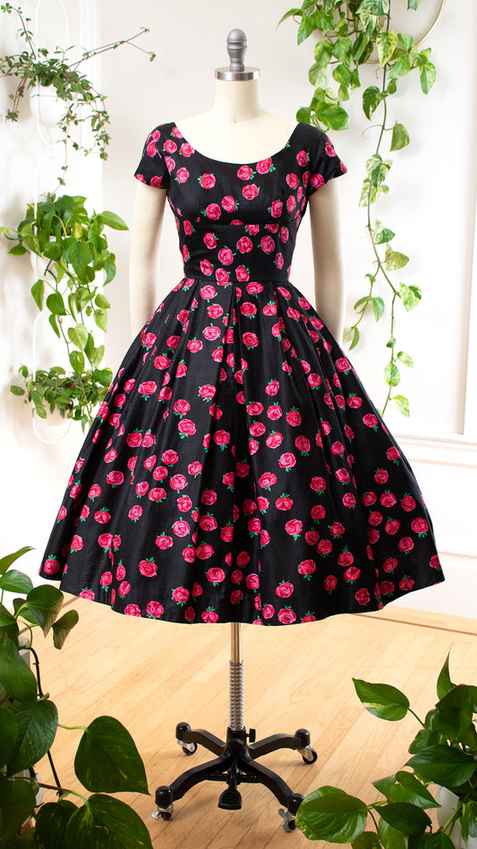 1950s Rose Day Dress | x-small