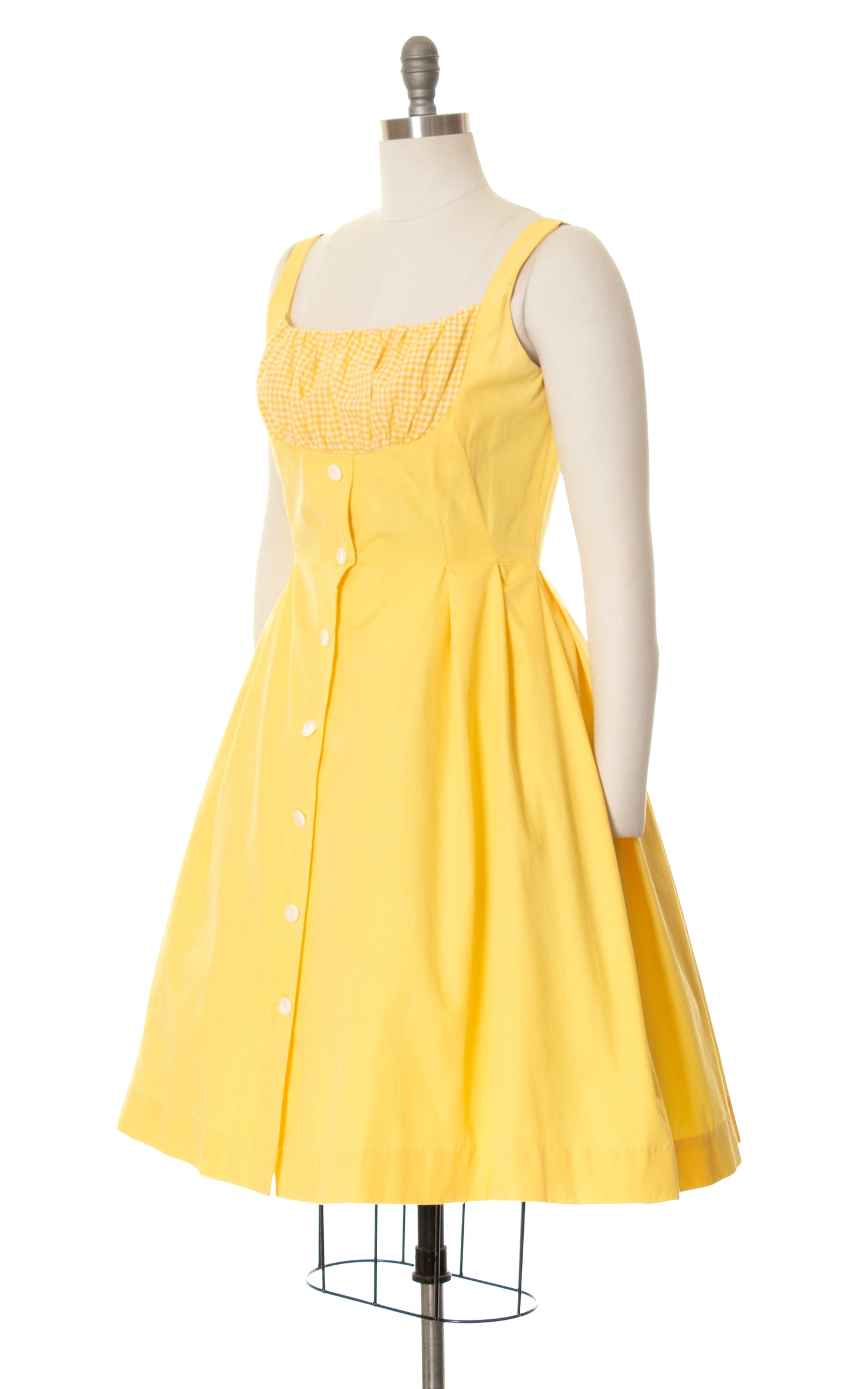 1950s 1960s Gingham Cotton Shirtwaist Sundress | medium