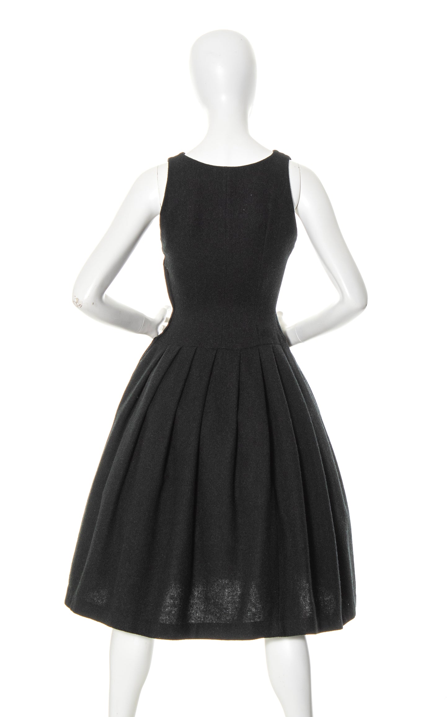 BLV x DEANNA || 1950s Dark Grey Wool Drop Waist Dress | x-small/small