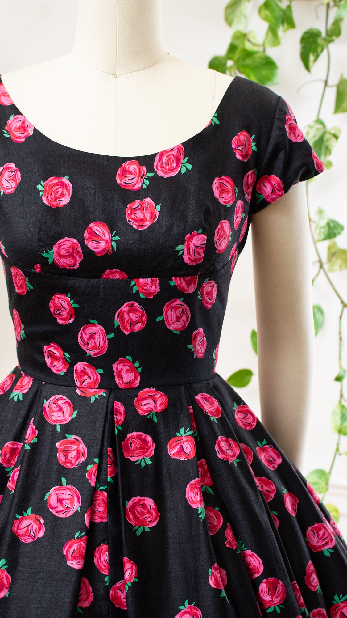 1950s Rose Day Dress | x-small