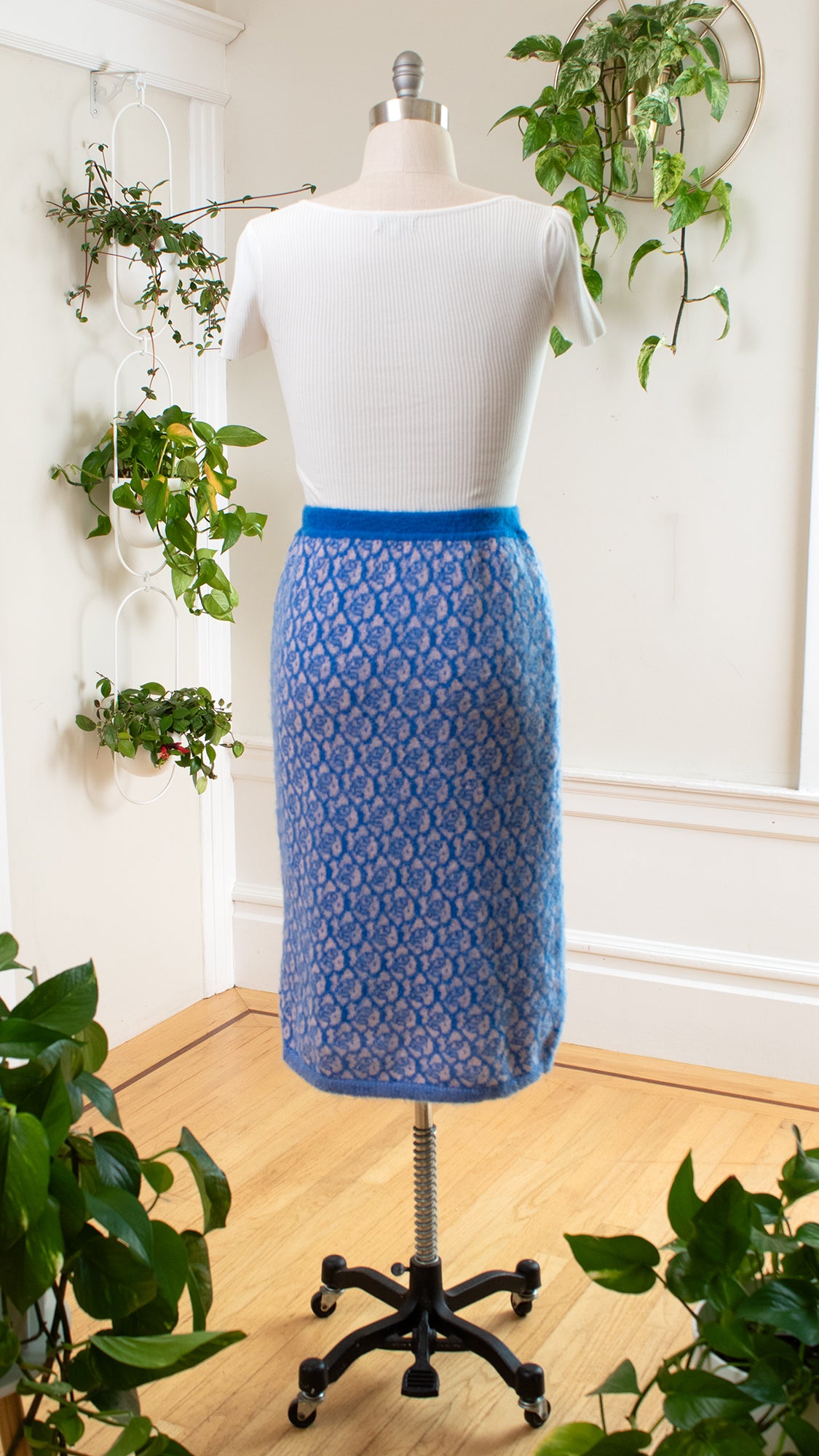 1980s DEADSTOCK BENETTON Blue Mohair Skirt | small/medium/large