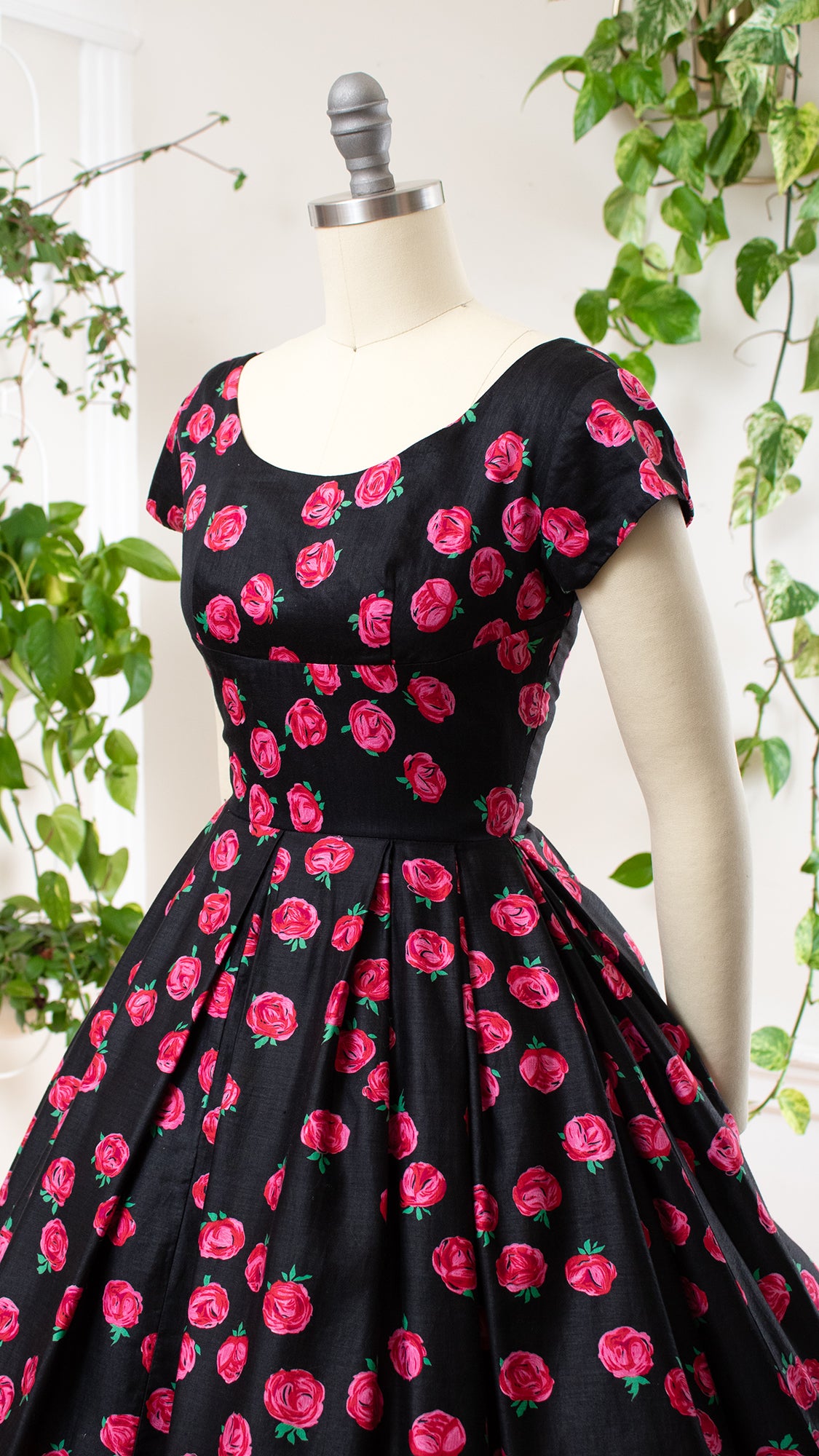 1950s Rose Day Dress | x-small
