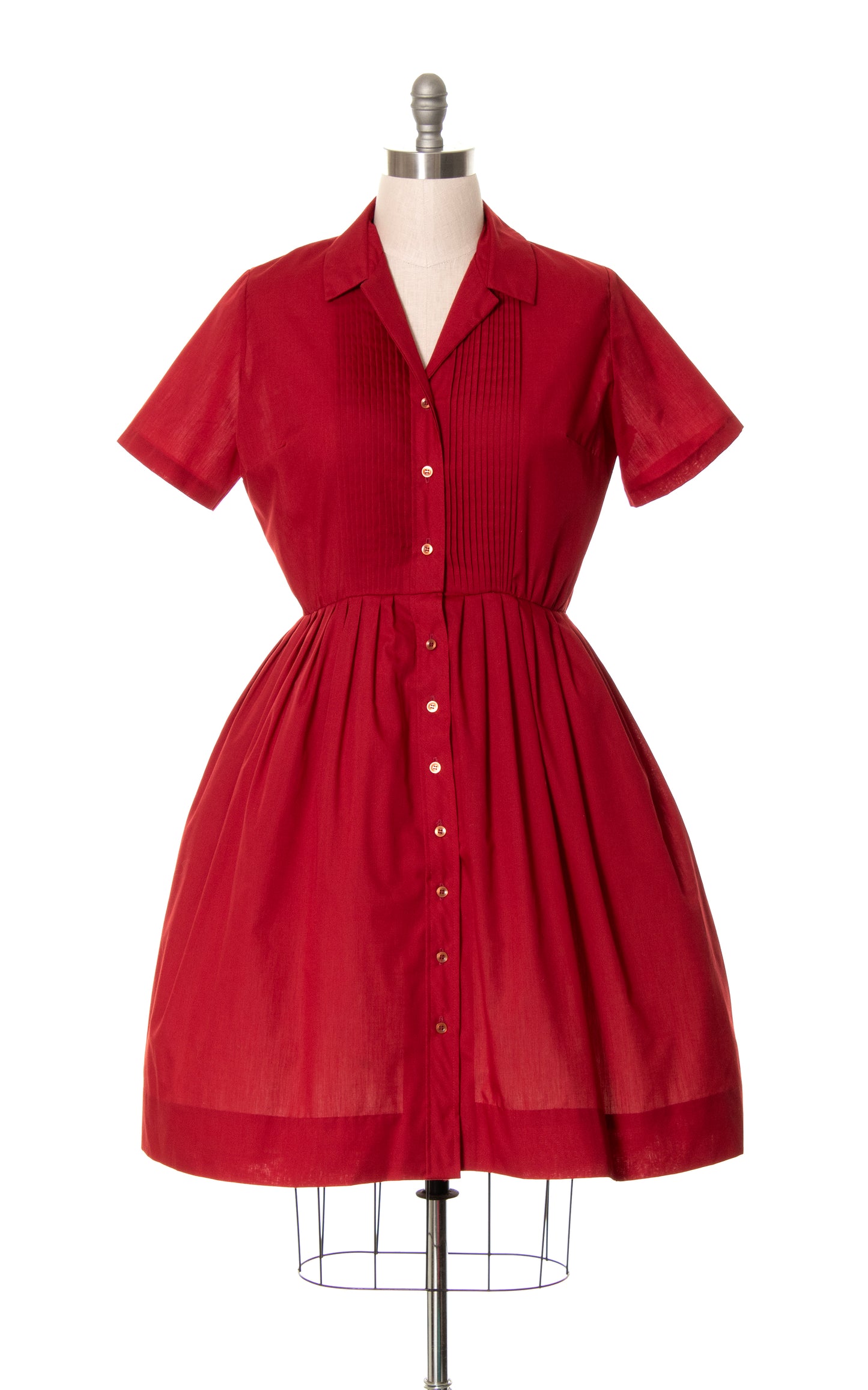 1960s Dark Red Shirtwaist Dress | large