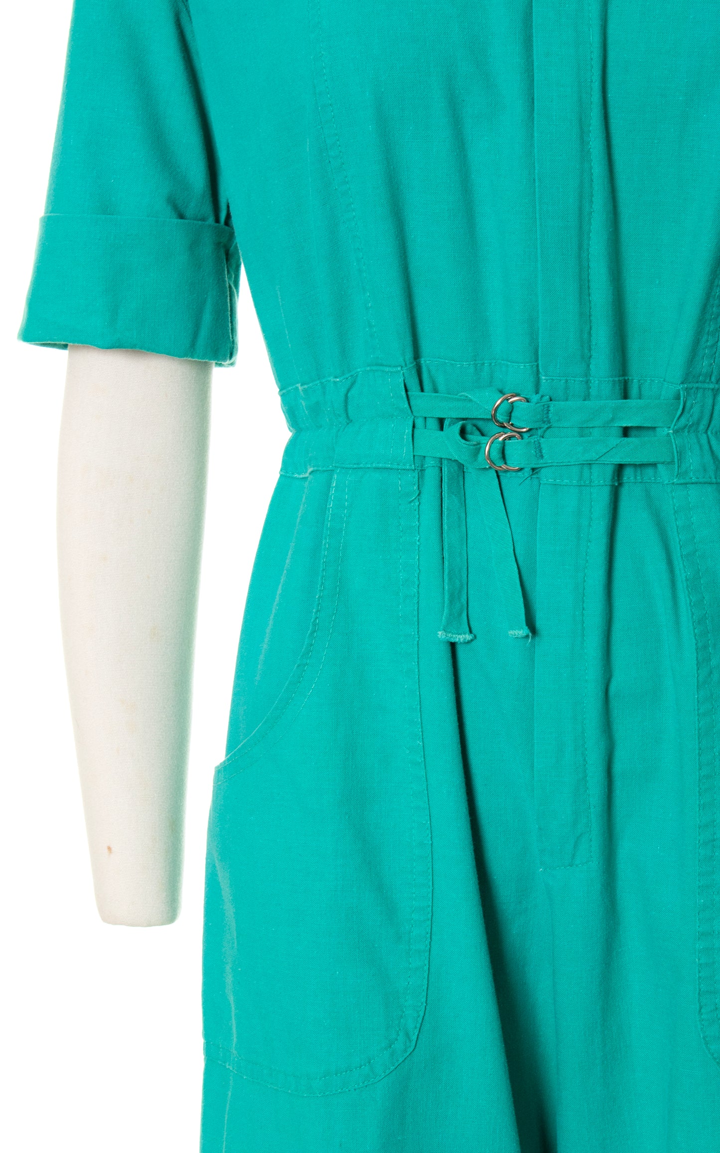 1970s Jade Cotton Workwear Jumpsuit | small/medium