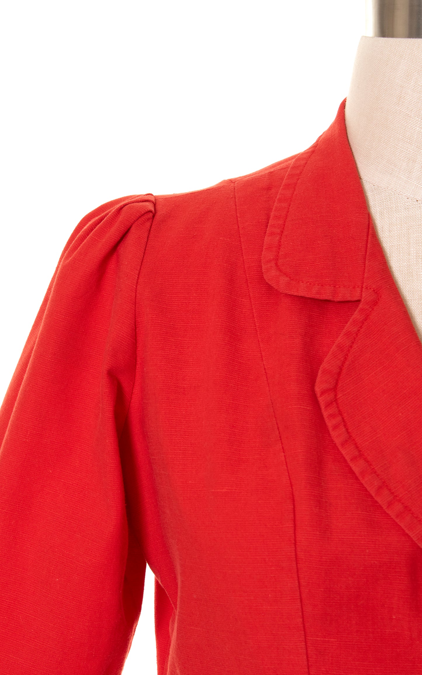 1970s does 1940s Red Cotton Blouse | x-large
