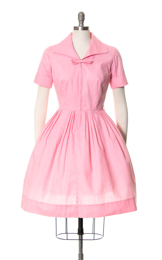 NEW ARRIVAL || 1950s Pink Cotton Day Dress | small