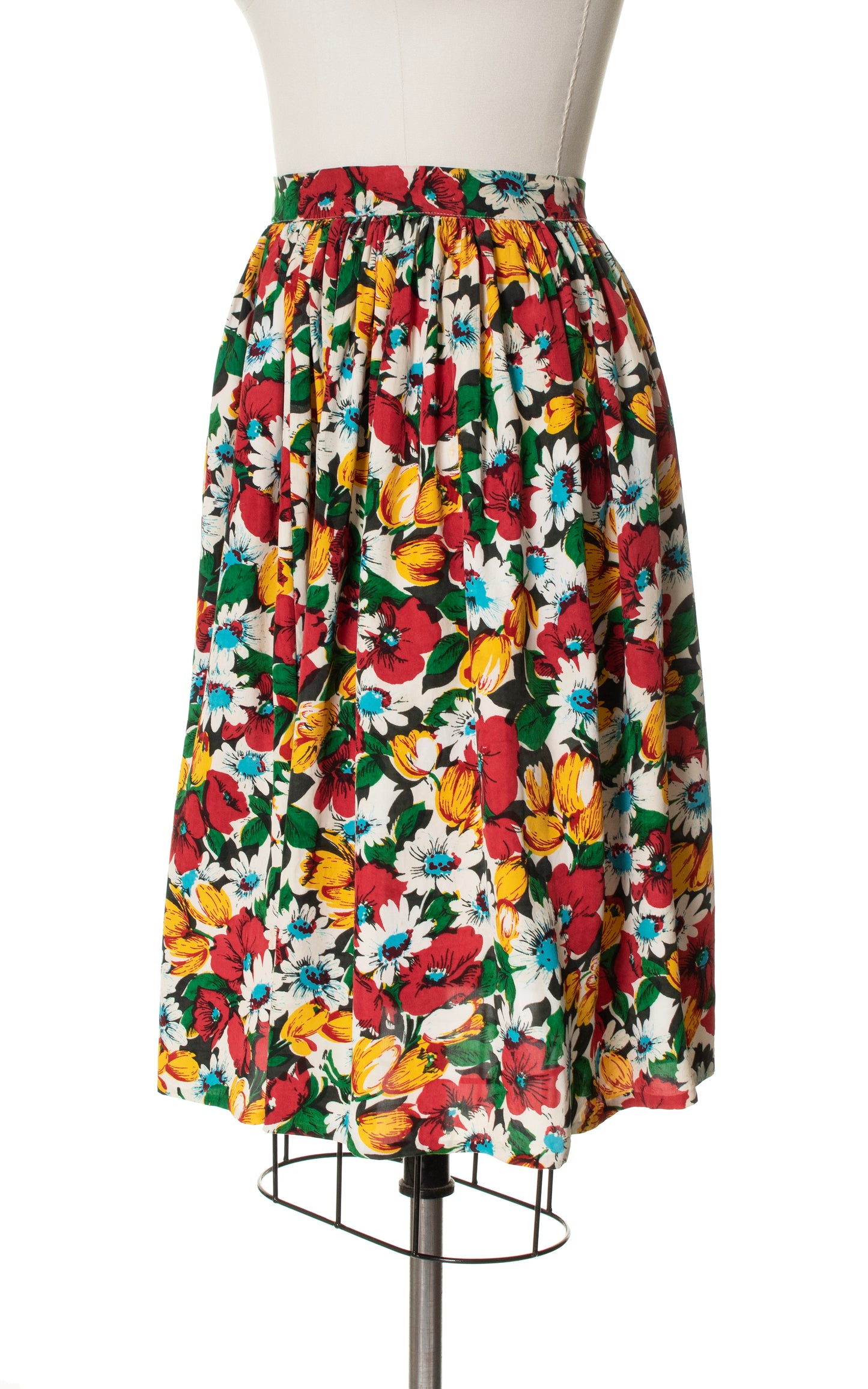 1940s Floral Rayon Skirt | small