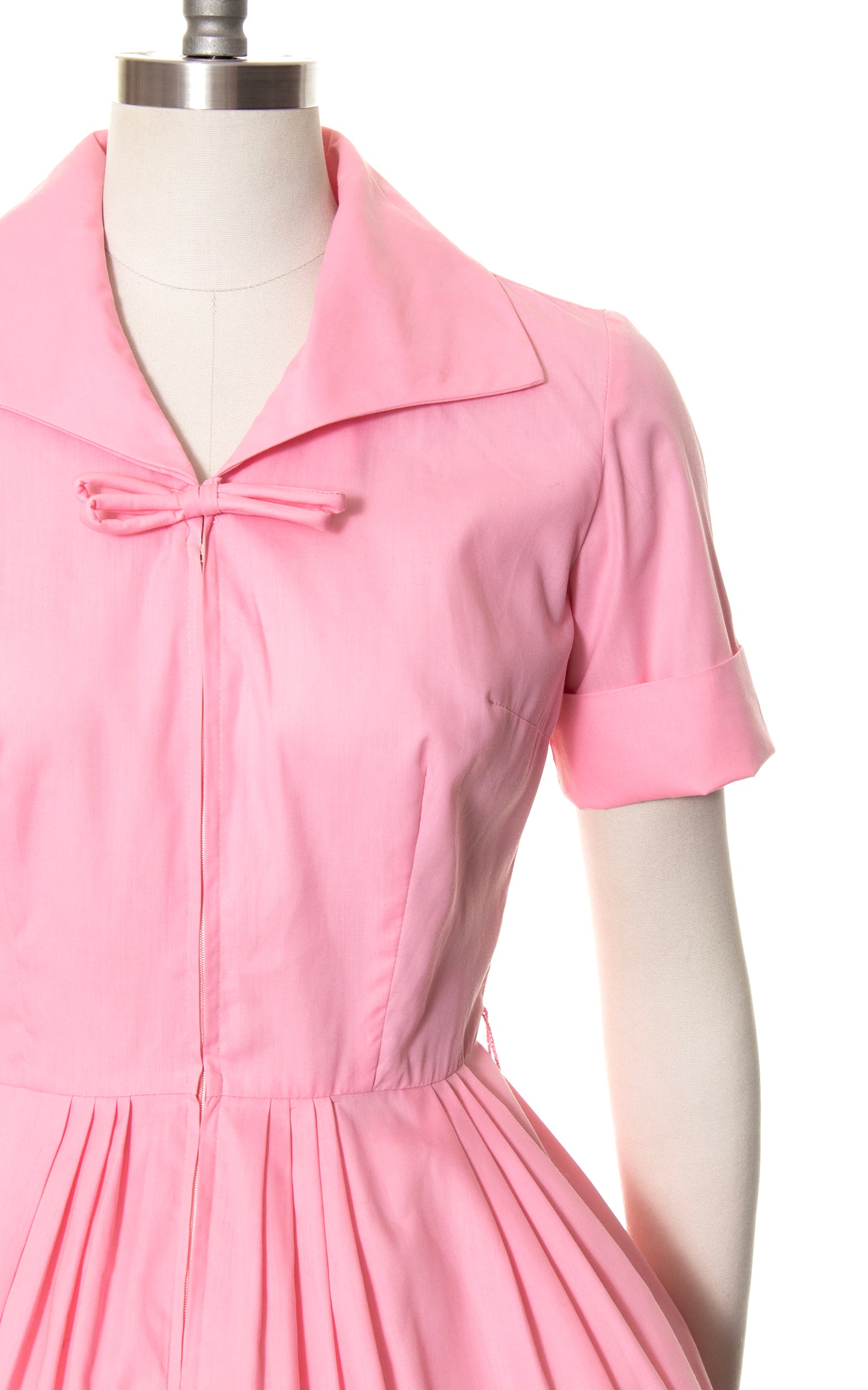 1950s Pink Cotton Day Dress | small