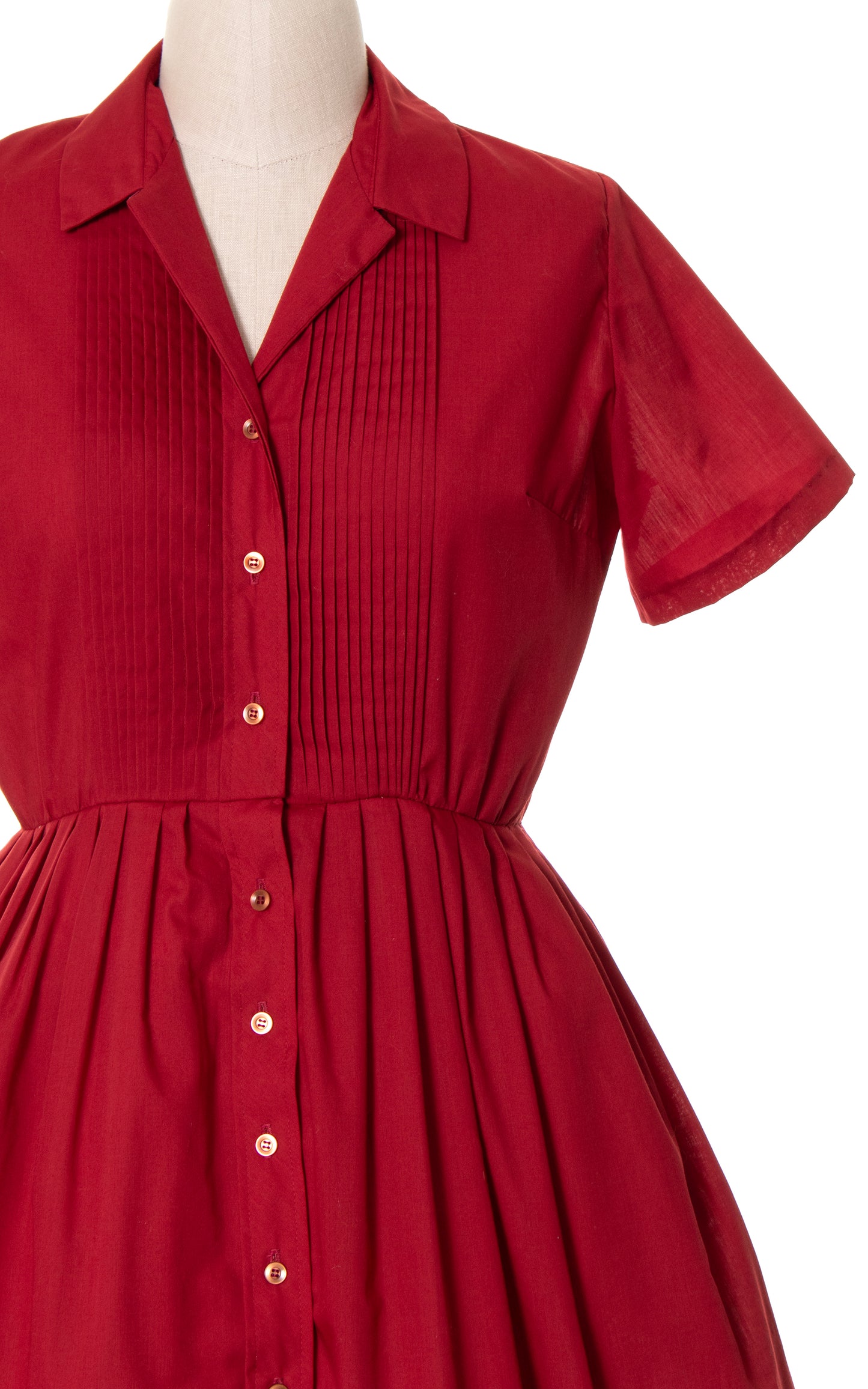 1960s Dark Red Shirtwaist Dress | large