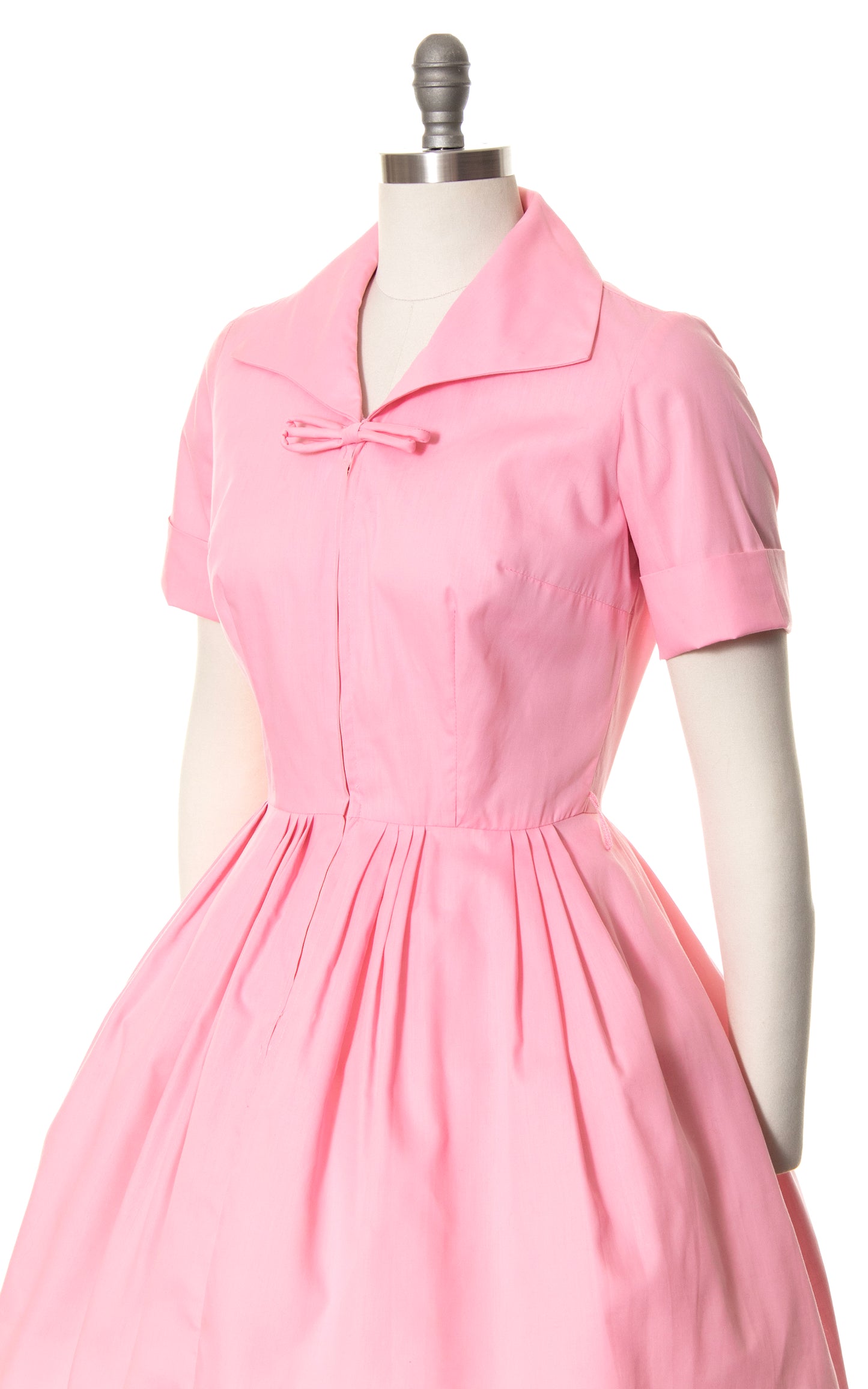 1950s Pink Cotton Day Dress | small