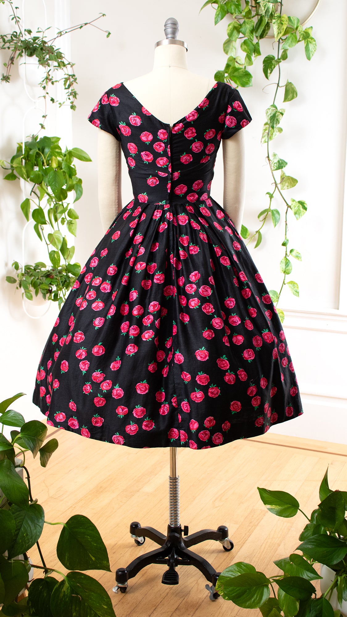 1950s Rose Day Dress | x-small