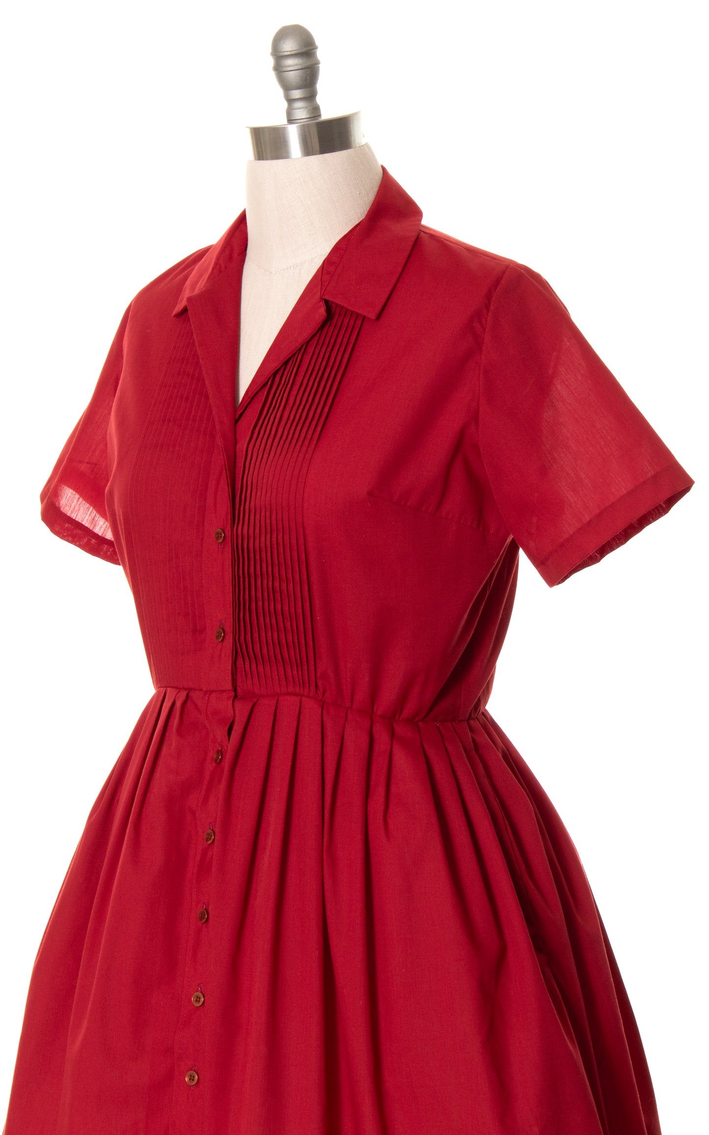 1960s Dark Red Shirtwaist Dress | large