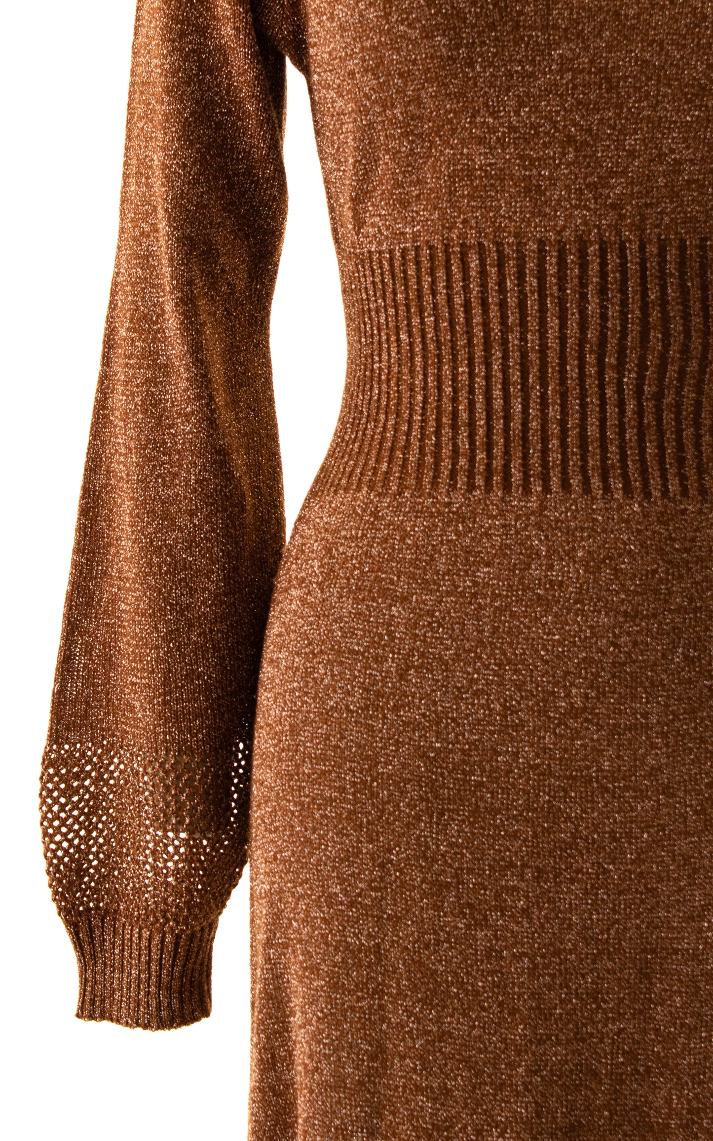 1970s WENJILLI Metallic Copper Sweater Dress | x-small/small/medium