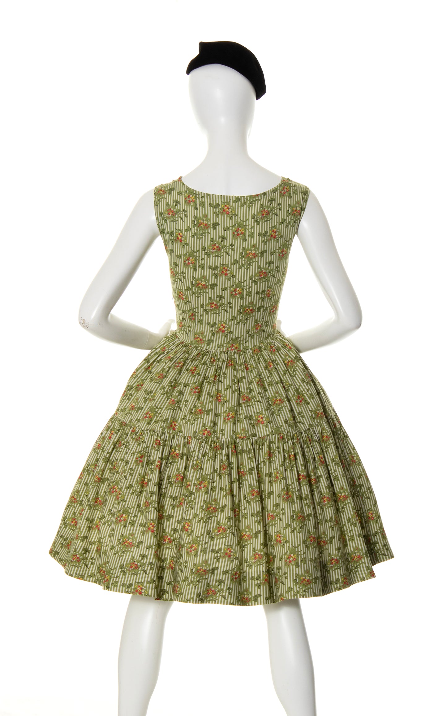 1950s Floral Striped Tiered Sundress | small