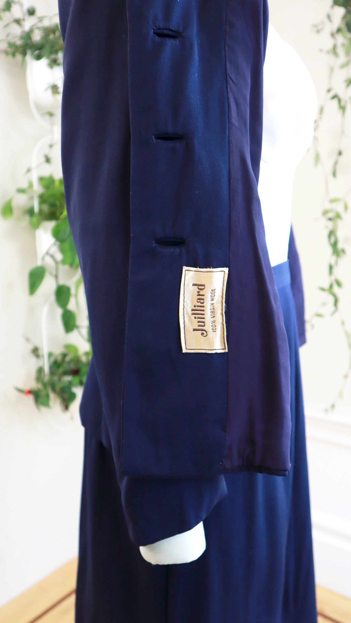 1940s Navy Wool Skirt Suit | small